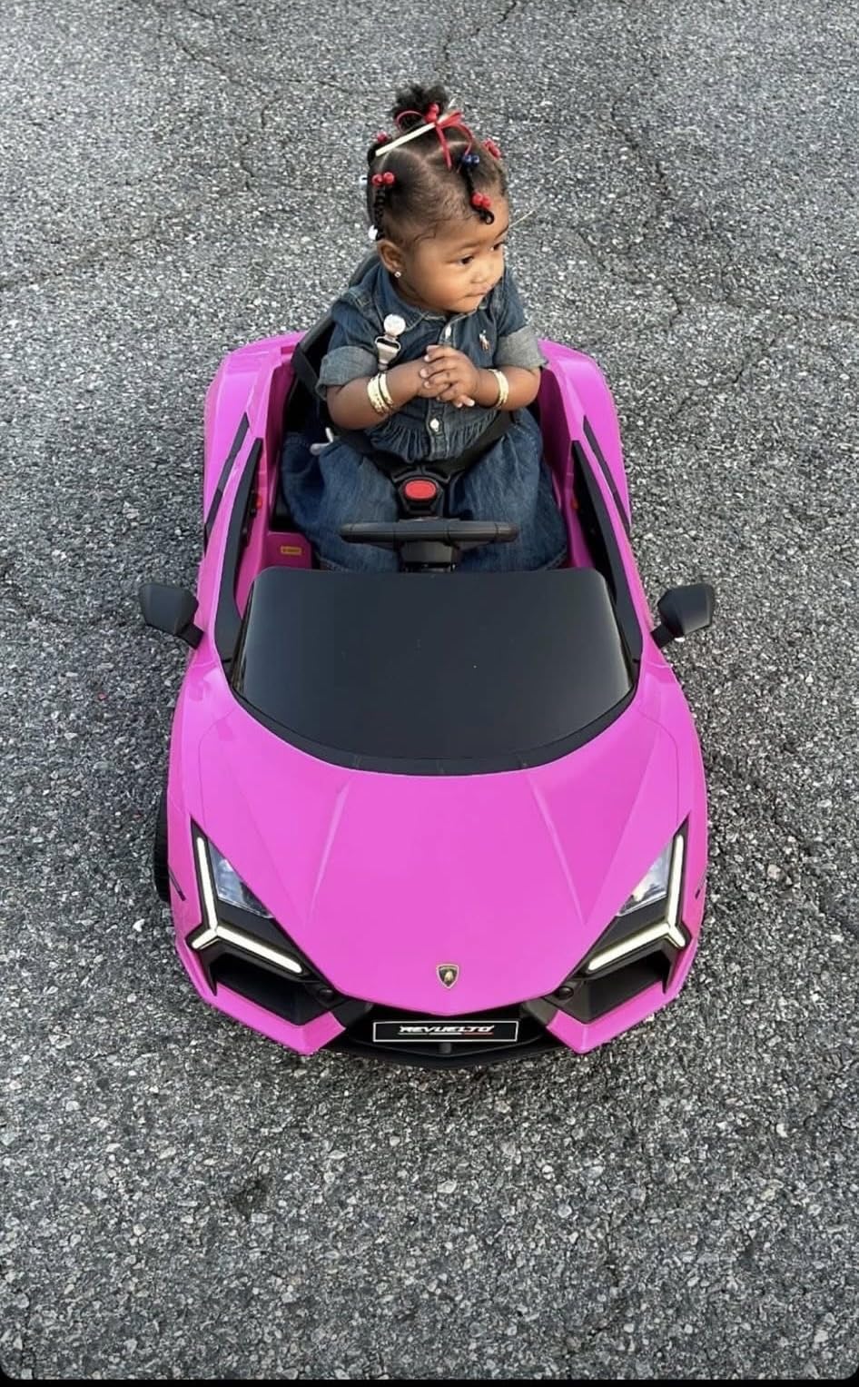 Winado 12V Ride on Car, Licensed Lamborghini Revuelto Electric Car for Toddlers W/Remote Control, Bluetooth, Hydraulic Doors, 3 Speeds, LED Lights, Music (Pink) customer photo 2