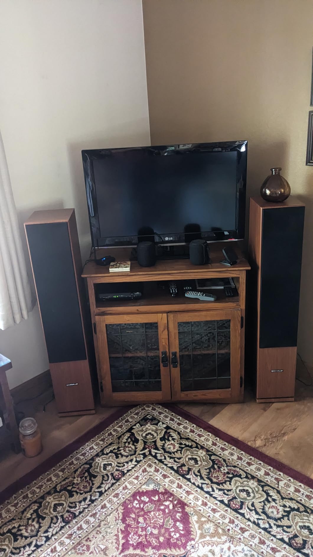 Rockville RockTower 68D 400W Passive Tower Speaker 8 Ohm, Deep Bass, High-Fidelity Sound, Sleek Dark Wood Design, for Home Audio Enthusiasts customer photo 1