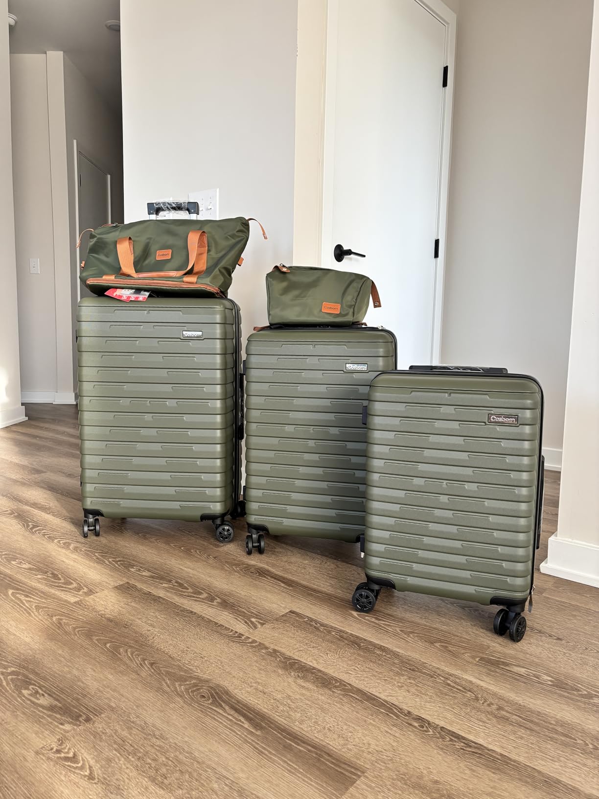 Cosbarn Luggage Sets 5 Piece Suitcases with Wheels, Suitcase Set ABS Hard Case Luggage with Spinner Wheels Durable Travel Luggage customer photo 2