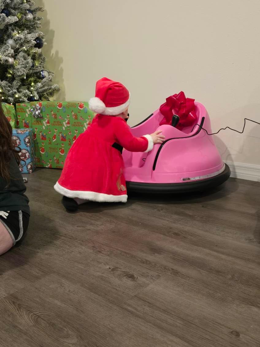 Flybar 6V Pink Glow Bumper Car for Kids - LED Ride-On Toy with 360° Spin, Rechargeable Battery, and Soft Rubber Bumpers - Safe Indoor Fun for Toddlers Ages 1.5+, Up to 66 lbs customer photo 2