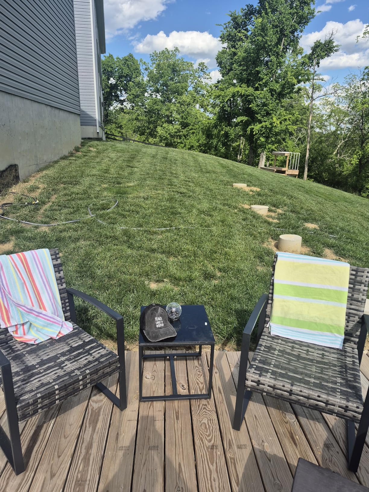 Bezseller 3 Pieces Patio Furniture Set, Outdoor Rattan Bistro Set with Coffee Table, Durable Steel Frame with Strapped Cushions for Garden, Balcony, Poolside, Backyard customer photo 1