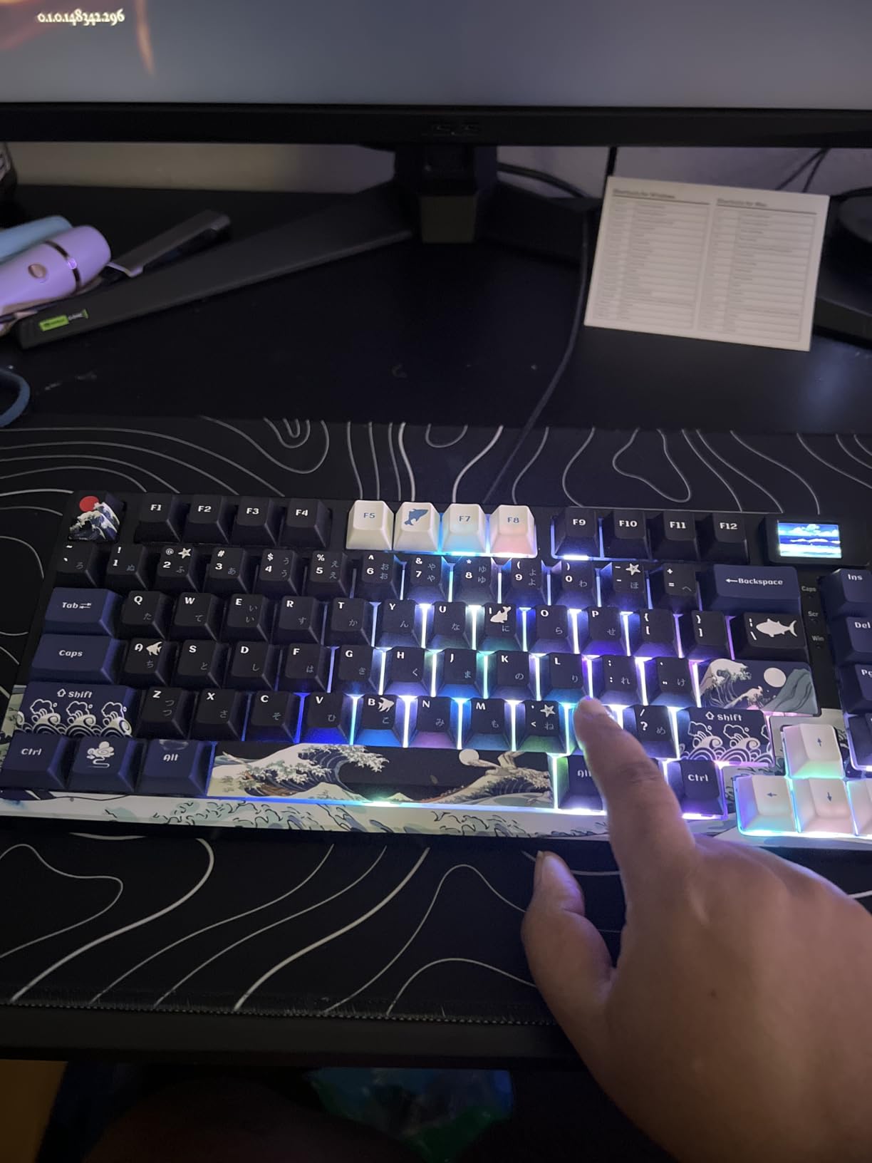 Womier SK80 75% Percent Keyboard Gaming with Color Multimedia Display Mechanical Keyboard Topographic, Hot Swappable Gasket Mount RGB Creamy Key Board Pre-lubed POM Switch for Mac/Win,White customer photo 2