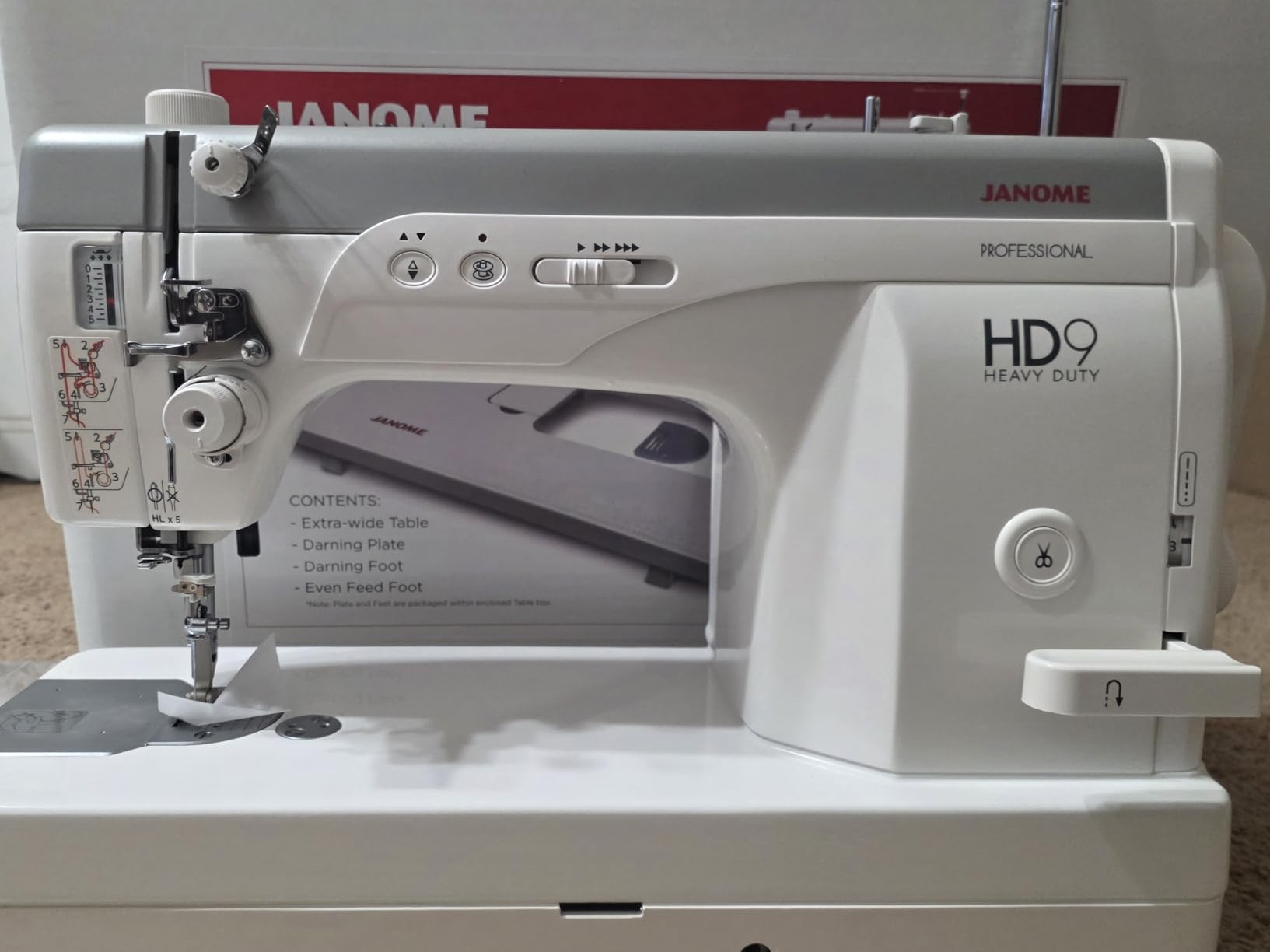 Janome HD9 Heavy Duty High Speed Sewing Machine, Extra Large Bobbin, Bonus Bundle customer photo 2