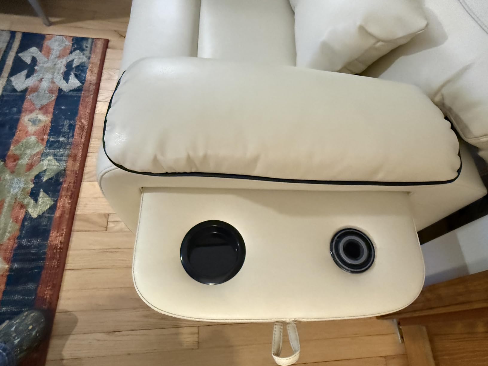 Dual Motor Power Lift Recliner Chair for Adult & Elderly, Leather, Beige | Infinite Position Lay Flat Lift Chair with Heat & Massage, Cup Holder, Lumbar Pillow, Wireless Charger, USB Ports, Leather customer photo 1