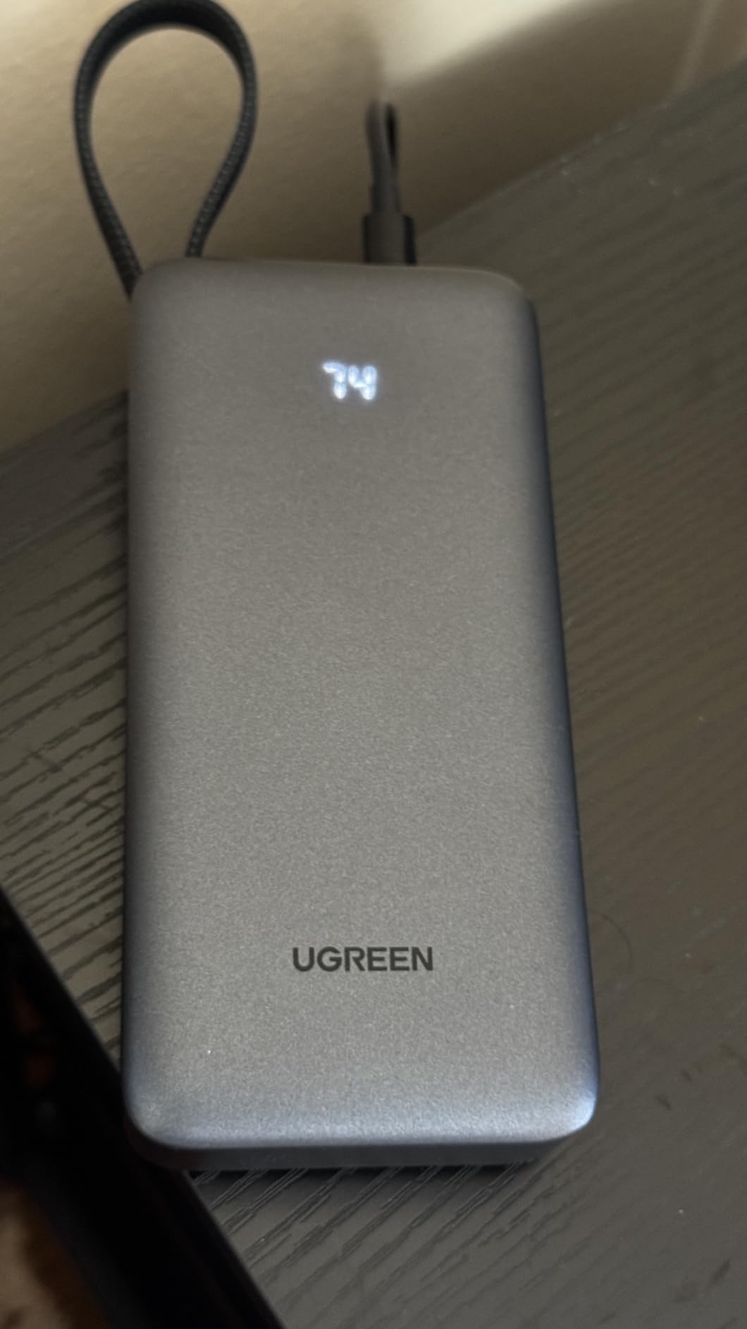 UGREEN Nexode Power Bank 20000mAh 45W with Built-in Cable, Fast Charging Portable Charger for iPhone 17 Pro/Samsung S26 Ultra/iPad Pro, 3-Port External Battery Pack with Digital Display customer photo 1