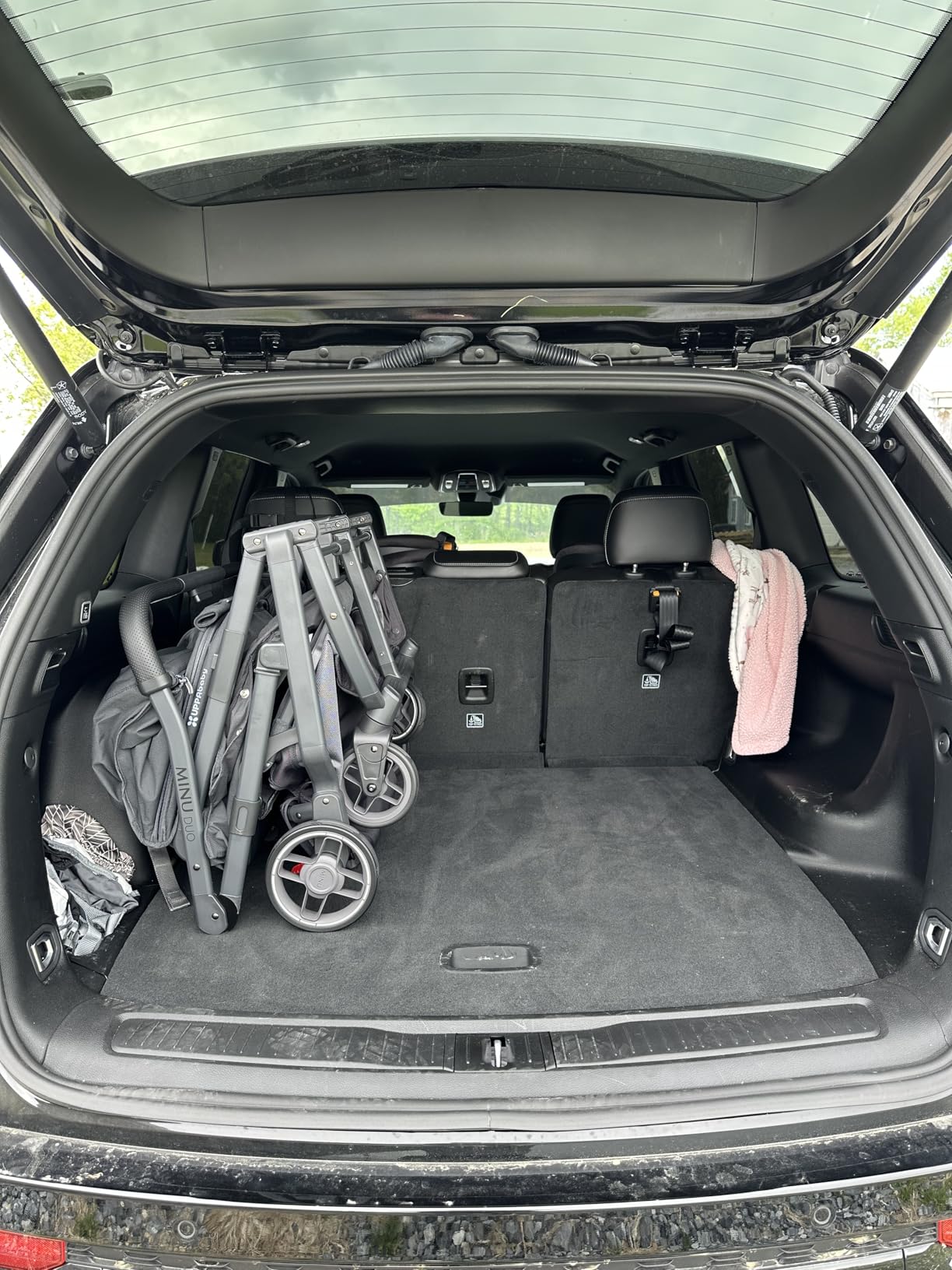 UPPAbaby Minu Duo Side-by-Side Double Stroller - Lightweight + Compact Design for Travel - Easy Fold - From Birth to Toddler - Independent Recline - Greyson (Charcoal Melange/Carbon Frame/Saddle Leather) customer photo 1