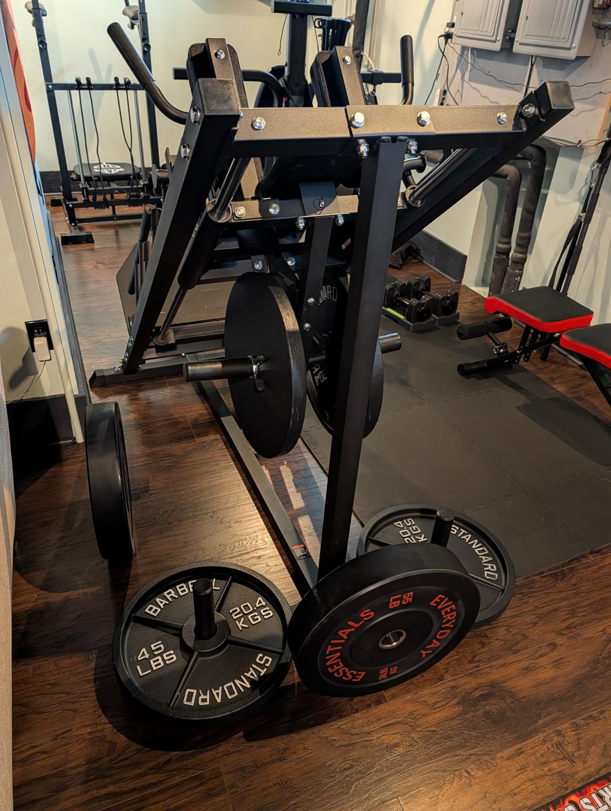 Mdeam Leg Press Hack Squat Machine, Leg Press Machine with Linear Bearing 45-Degree Hack Squat Machine for Gym Home Lower Body Strength Training for Quads, Hamstring, Glutes, Calves customer photo 1