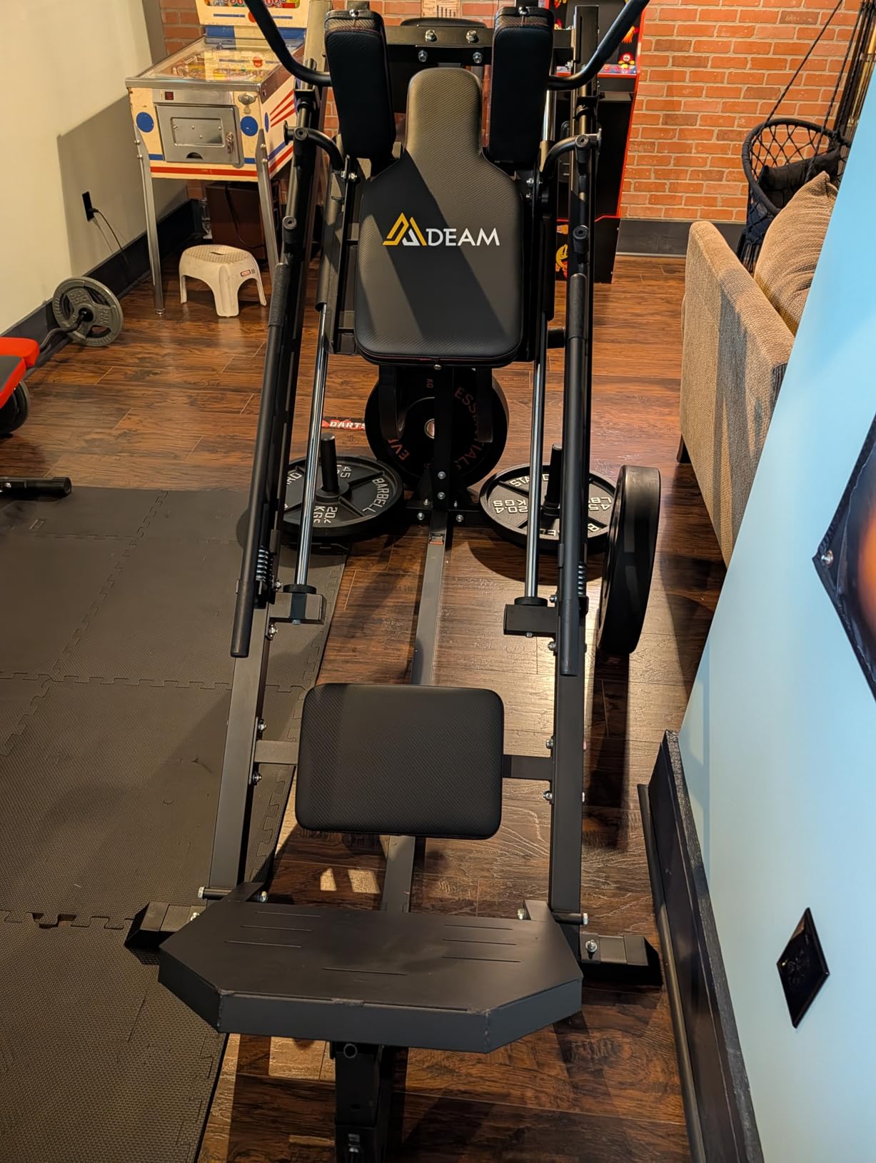 Mdeam Leg Press Hack Squat Machine, Leg Press Machine with Linear Bearing 45-Degree Hack Squat Machine for Gym Home Lower Body Strength Training for Quads, Hamstring, Glutes, Calves customer photo 2
