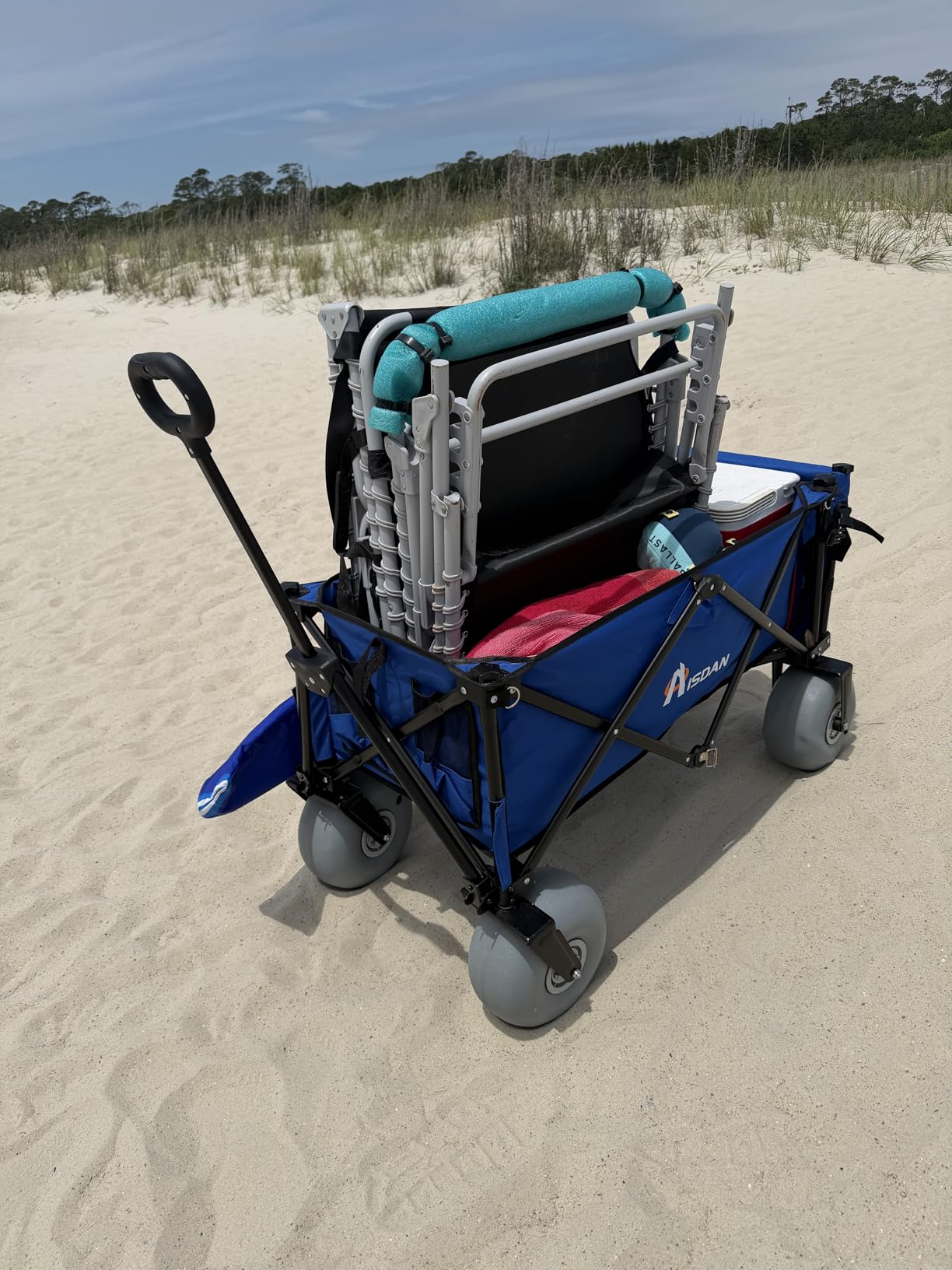 Beach Wagon with Big Wheels for Sand - 450lbs Load Heavy Duty Wagons Carts Foldable with 9