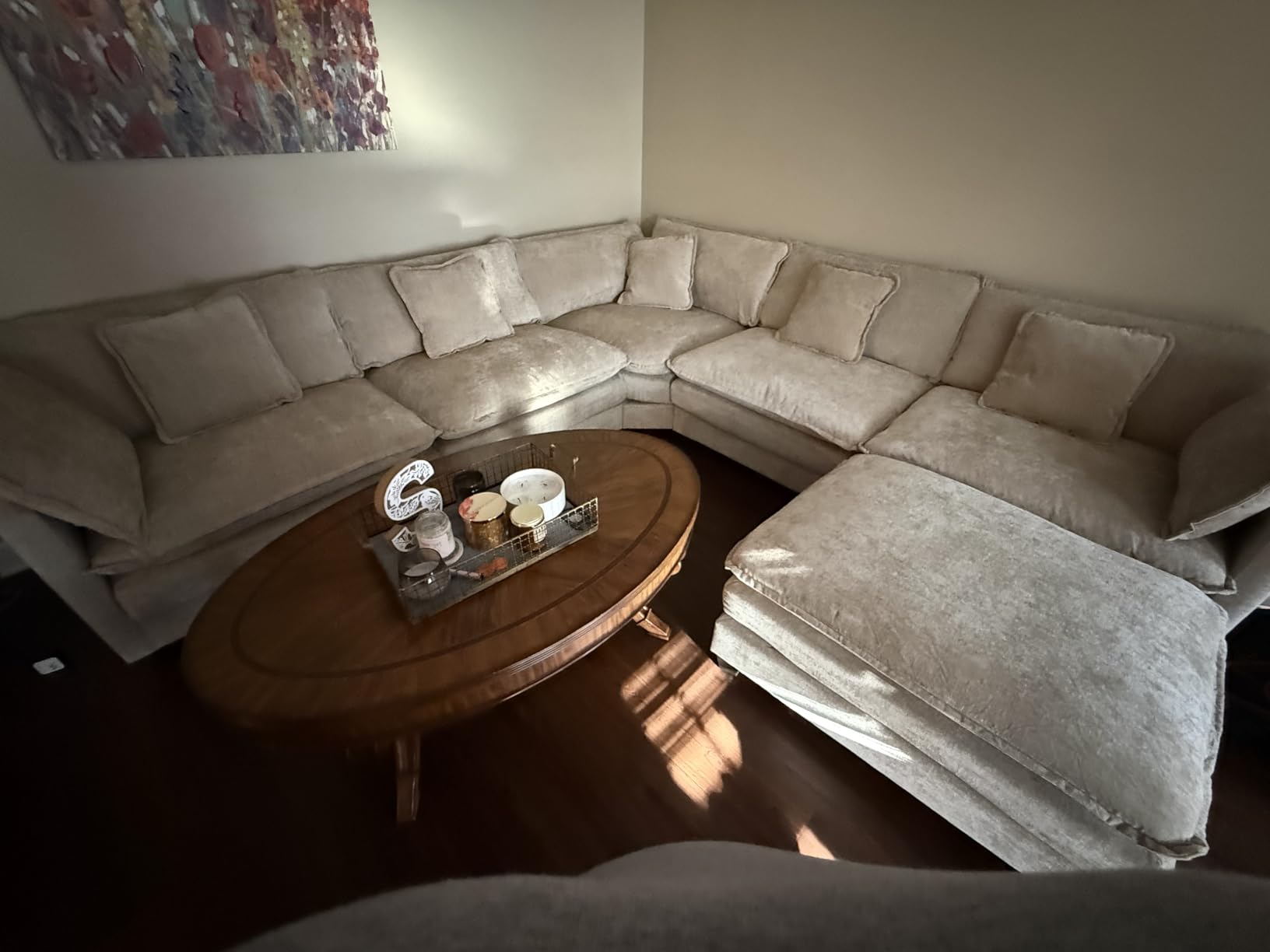 GNIXUU Cloud Couch Oversized Modular Sectional Sofa for Living Room, Modern Chenille 7 Seater Corner Sofa with Deep Seat, Large U-Shaped Couch Set for Spacious Space Apartment, Camel customer photo 2