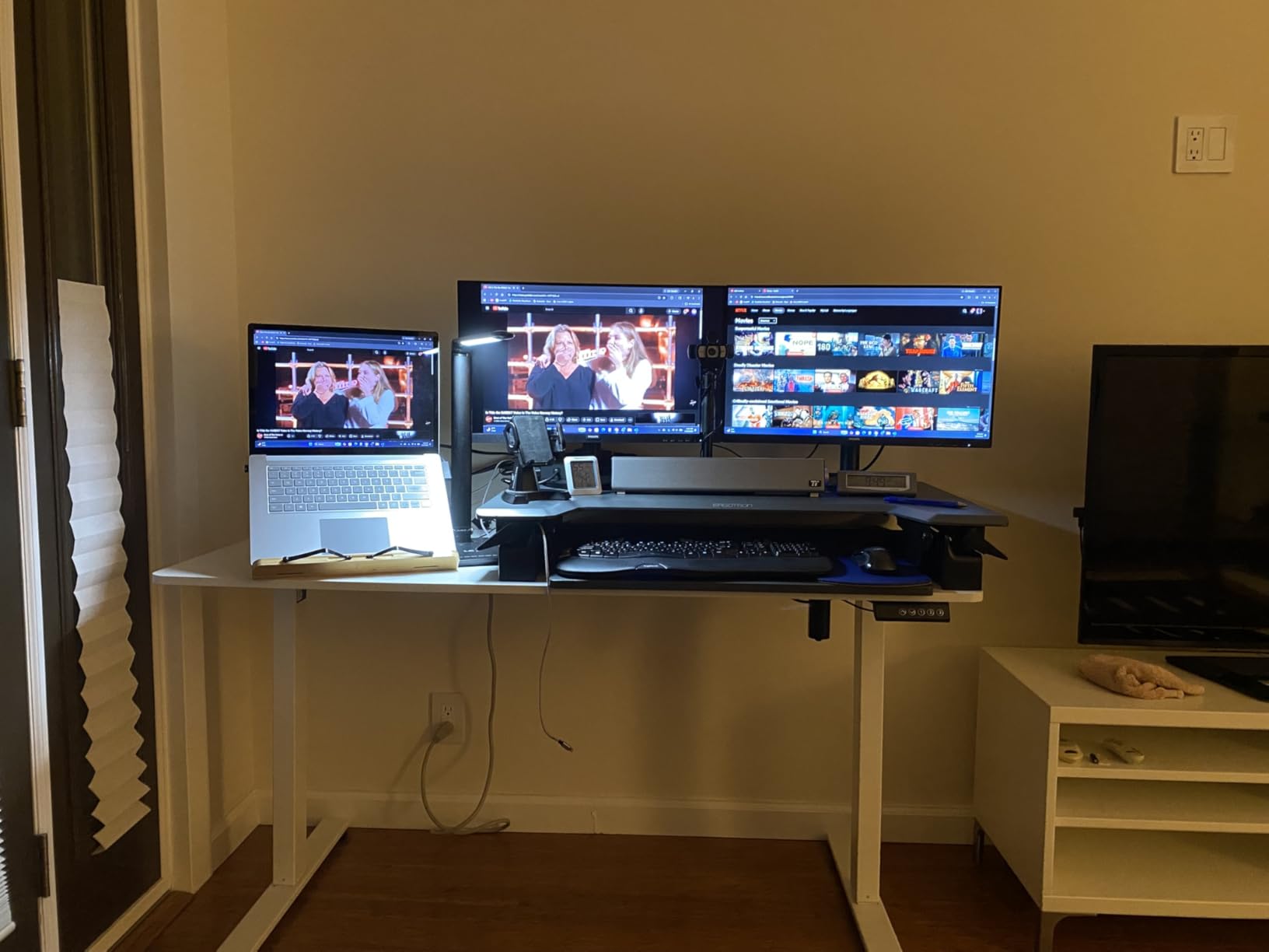 Veken 55 Inch Large Electric Standing Gaming Desk, Heights Adjustable, Sit to Stand Up, Work Home Office Computer Table customer photo 2