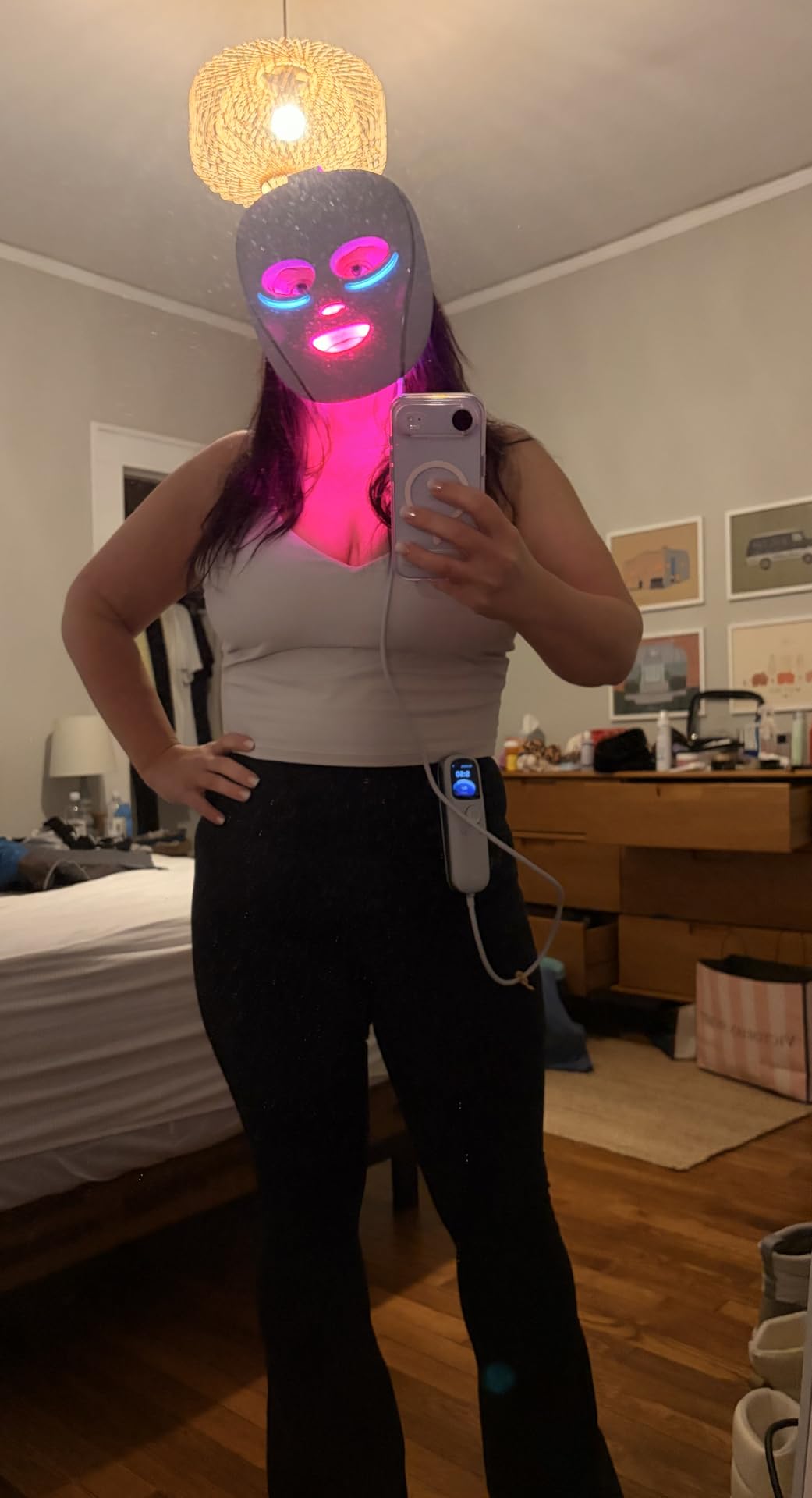 Shark CryoGlow LED Face Mask with Under-Eye Cooling, Anti-Ageing & Blemish Repair, Red & Blue LED, Infrared Light Therapy, USB-C, Remote Control, Storage Bag, Lilac Chill, FW312PL customer photo 2