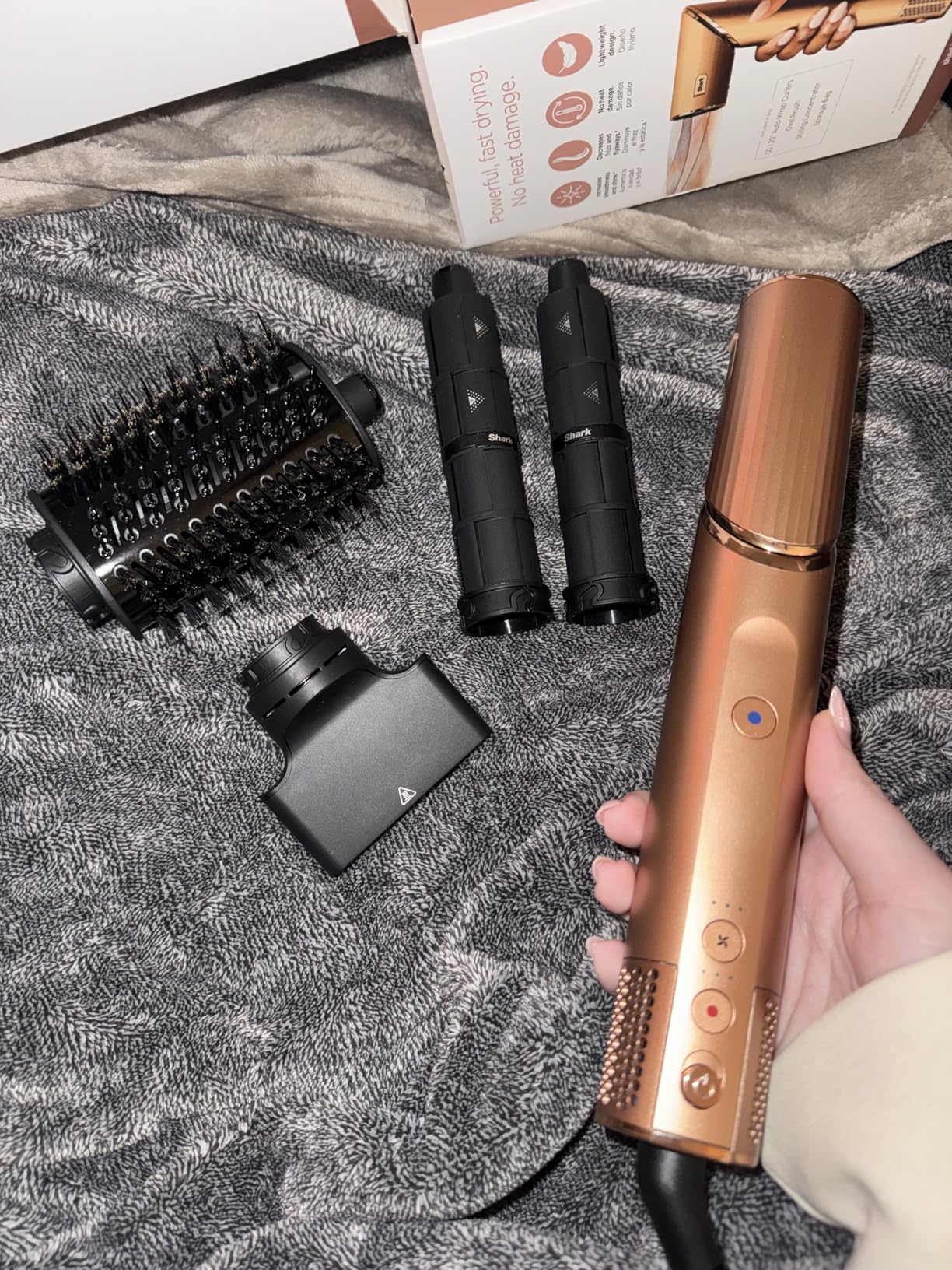 Shark FlexStyle | Air Multi-Styler & Drying System | Hair Dryer Brush for Blowouts with Coanda Auto-Wrap Curlers, Oval Brush, Concentrator Attachment & Storage Bag | Copper (Spec. Edition) | HD433CP customer photo 2