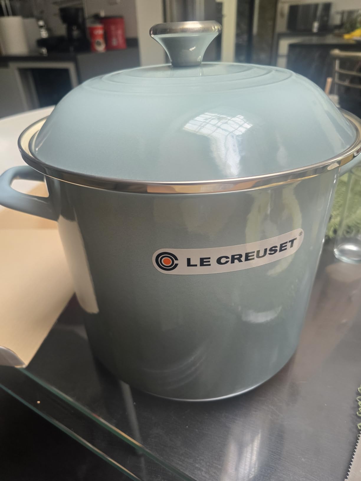 Le Creuset Enamel on Steel Traditional Stockpot, 6 qt., Sea Salt with Stainless Steel Knob customer photo 2