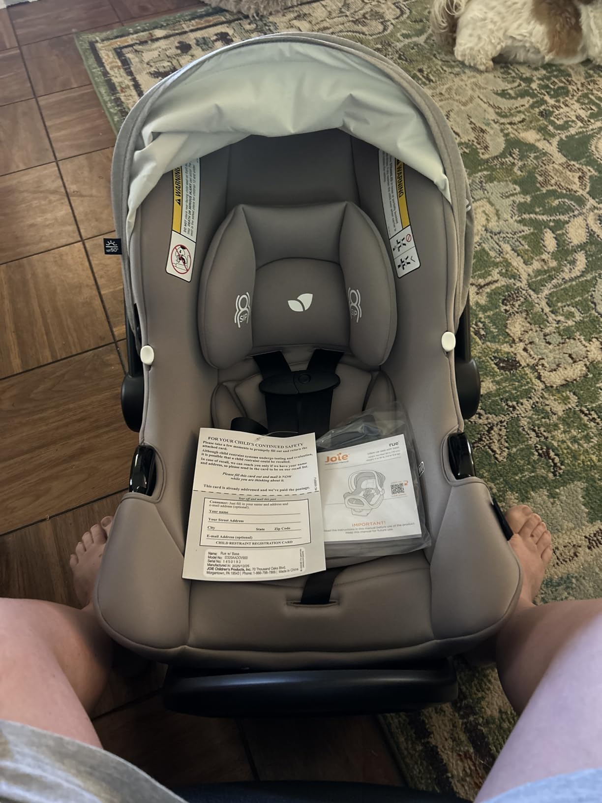Joie Baby, Rue Lightweight Infant Car Seat & Anti-Rebound Base, Side-Impact Protection, 5-Point Harness, and UPF 50+ Canopy for Newborns and Infants (Dove) customer photo 2