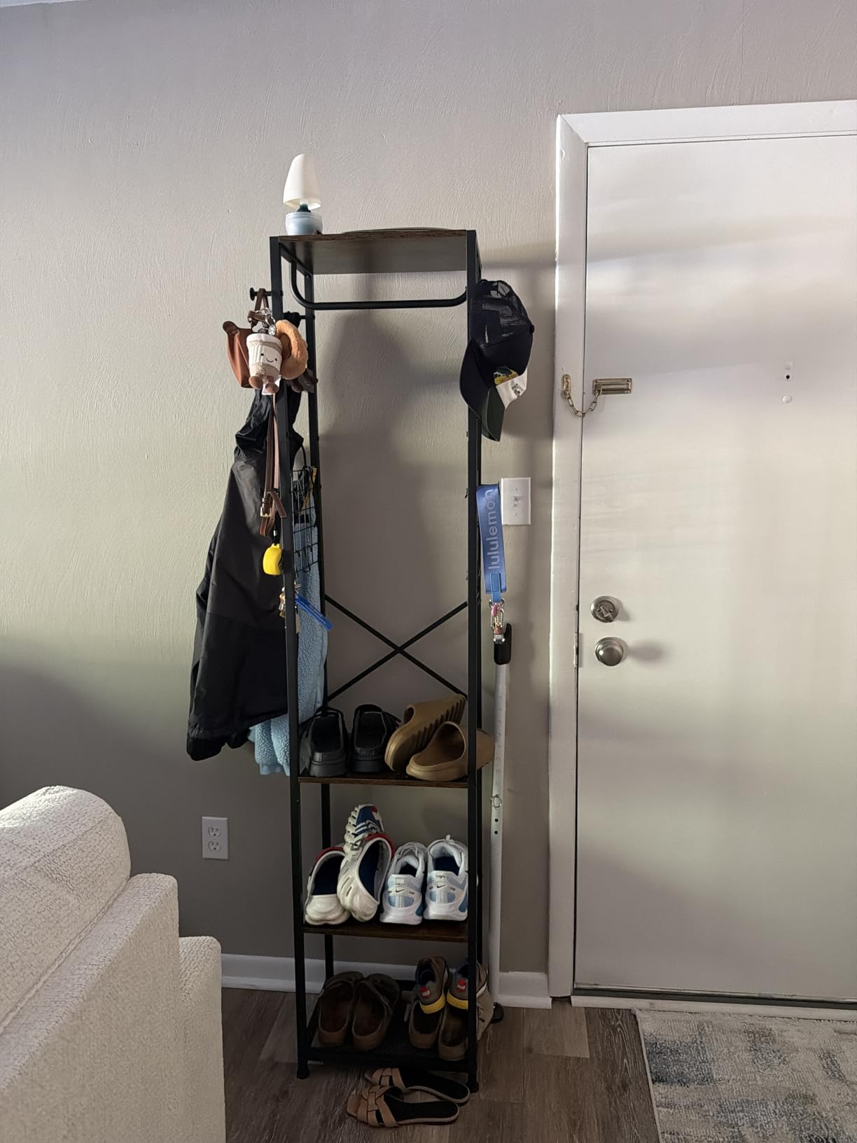 CHOEZON Coat Rack with Shelves, Freestanding Hall Tree, Coat Tree with 16 Hooks and Hanging Rail, Industrial Clothes Stand for Entryway, Hallway, Bedroom, Rustic Brown and Black TYM18BF customer photo 1