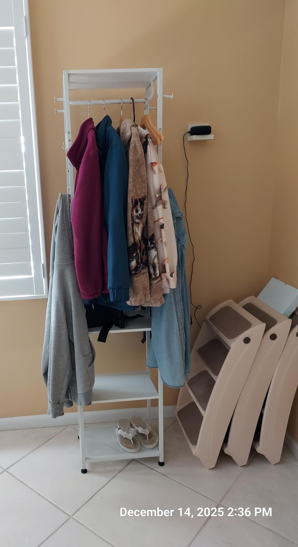 CHOEZON Coat Rack with Shelves, Freestanding Hall Tree, Coat Tree with 16 Hooks and Hanging Rail, Industrial Clothes Stand for Entryway, Hallway, Bedroom, Rustic Brown and Black TYM18BF customer photo 2