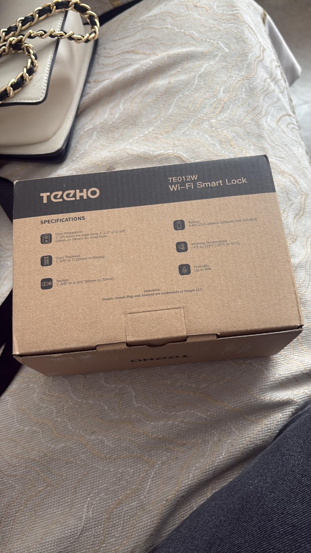TEEHO TE012W WiFi Smart Lock, Fingerprint Door Lock with Built-in Wi-Fi, Keyless Entry Keypad Smart Deadbolt, App Remote Control, Alexa Compatible, IP55 Waterproof for Front Door - Satin Nickel customer photo 1