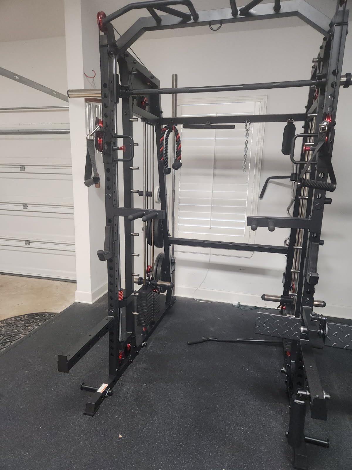 Mikolo M4 2.0 Smith Machine, 2200lbs Squat Rack with LAT-Pull Down System & Cable Crossover Machine, Training Equipment with Leg Hold-Down Attachment customer photo 1