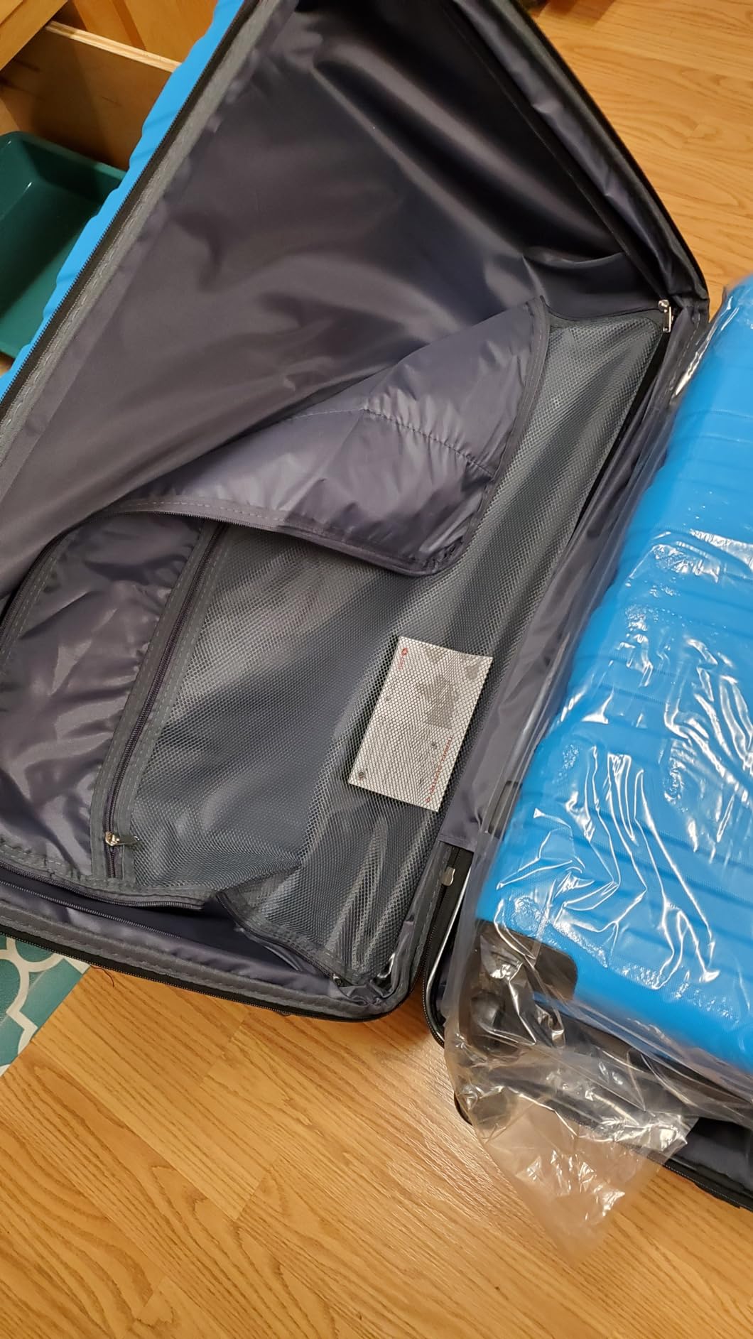 Luggage Sets 3 Piece Front Opening, Hardside Lightweight Carry on Suitcase with Cup Holder USB Port, Durable Expandable Luggage with Bags Spinner Wheels and TSA Lock, Sky Blue customer photo 2
