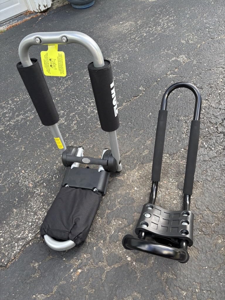 Thule HullaPort Pro - Rooftop Kayak Carrier - Foldable J-Cradle - 75lb Load Capacity - Includes 2 Bow & Stern tie Downs & 2 Straps - Fits Most roof Racks customer photo 2