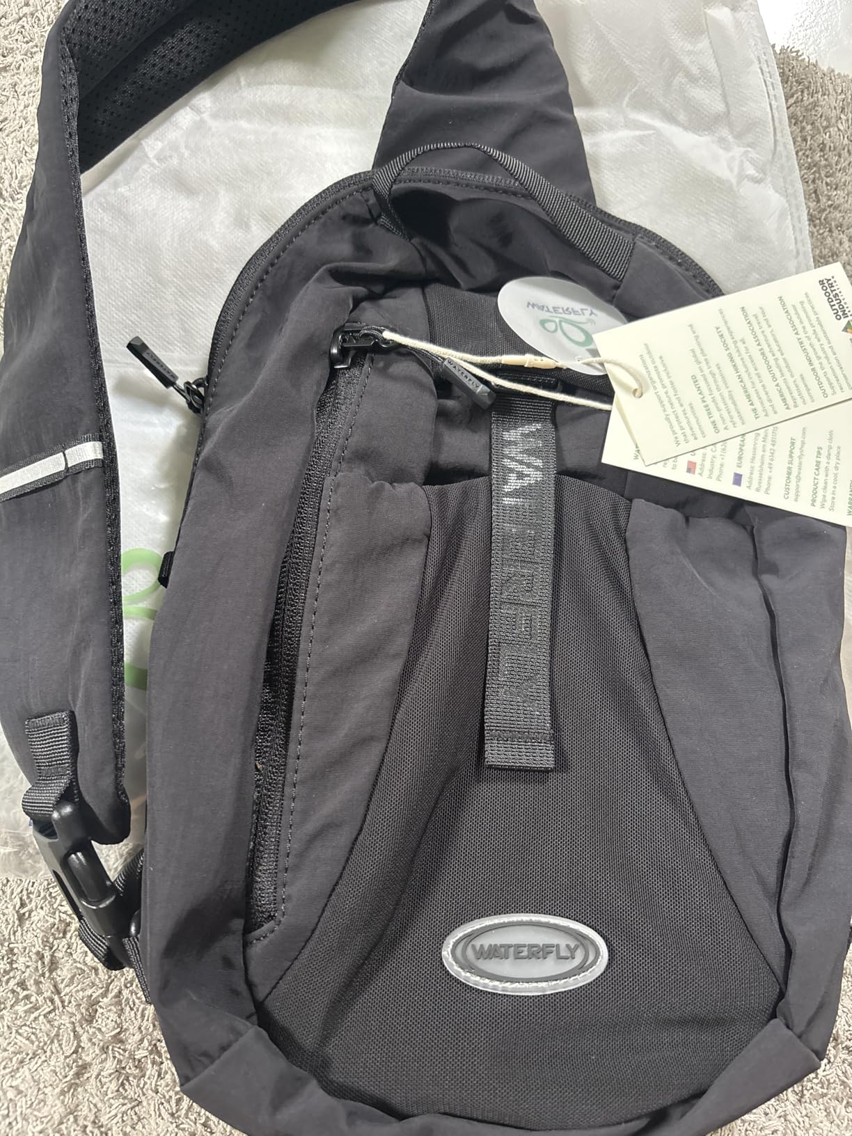 WATERFLY Small Crossbody Sling Backpack: RFID Blocking Anti Theft Sling Bag Travel Daypack Man Woman customer photo 1