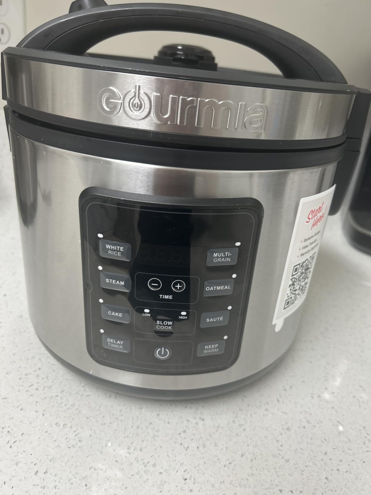 Gourmia Rice Cooker - 5 Qt Capacity, 20 Cup Cooked, 10 Cup Uncooked, Digital Controls, 6 Cooking Presets, Grain Cooker & Steamer, Nonstick Pot, Steam Tray, Delay Timer, Keep Warm, Stainless Steel customer photo 1