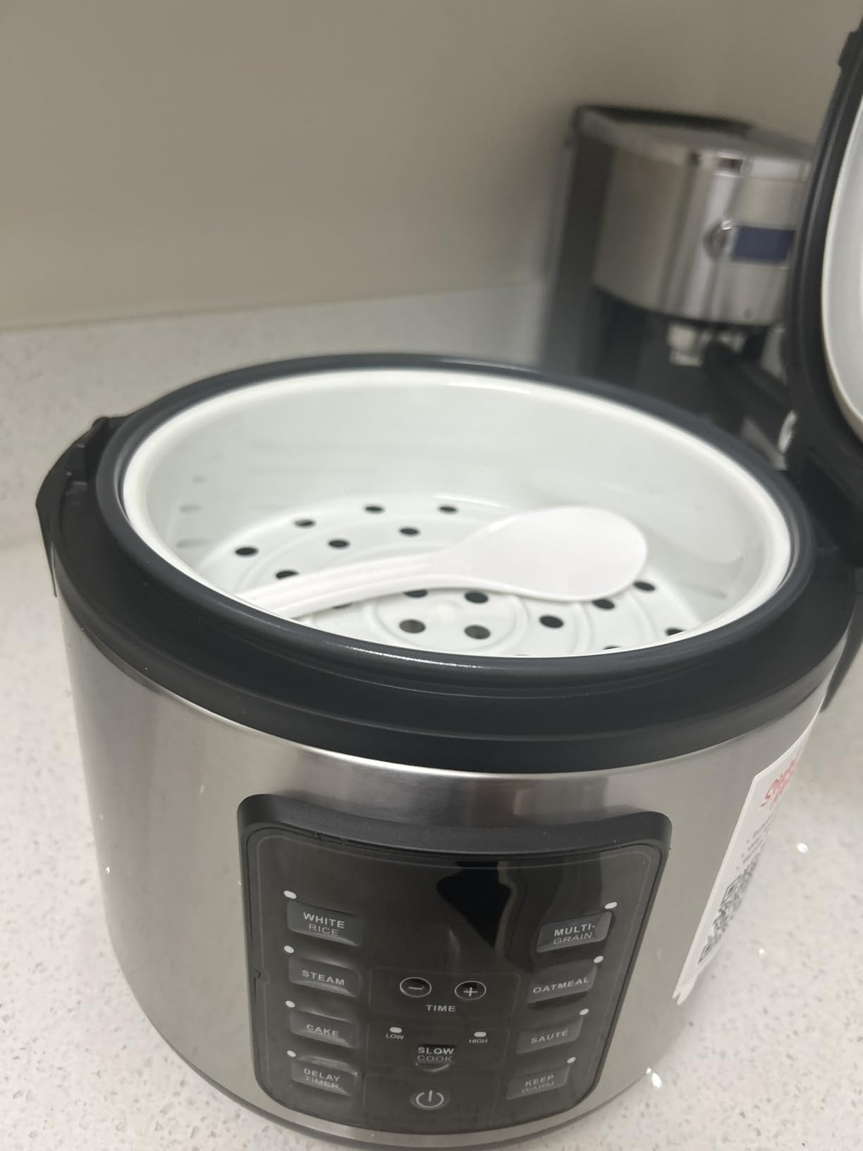 Gourmia Rice Cooker - 5 Qt Capacity, 20 Cup Cooked, 10 Cup Uncooked, Digital Controls, 6 Cooking Presets, Grain Cooker & Steamer, Nonstick Pot, Steam Tray, Delay Timer, Keep Warm, Stainless Steel customer photo 2