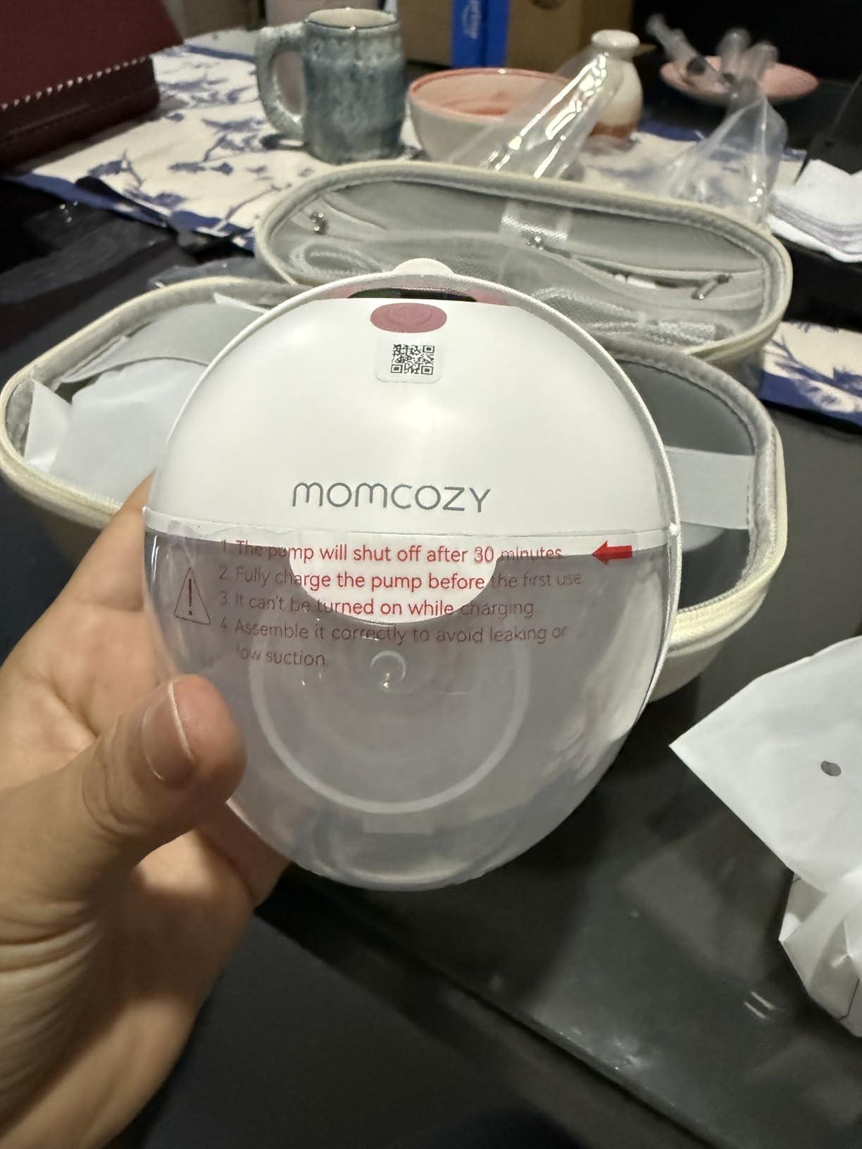 Momcozy M5 Smart APP Controlled Wearable Breast Pump, Hands-Free Wireless Electric Pump, 3 Modes 9 Suction Levels, BPA-Free, Portable Lightweight, 24mm Flange, 2-Pack Cozy Red customer photo 2