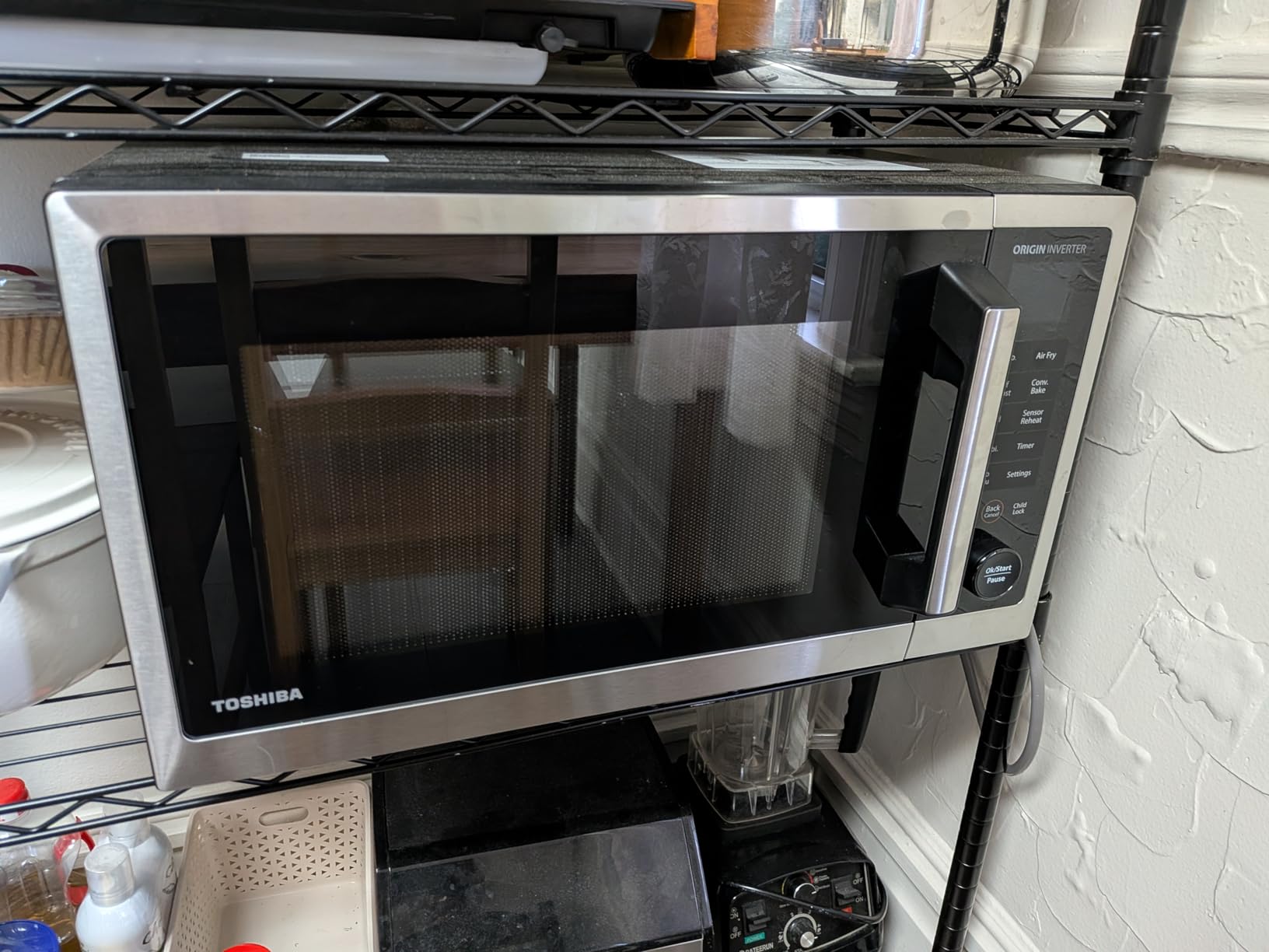 TOSHIBA OptiChef PRO MAX Air Fryer Combo Microwave Oven with 2.4-Inch Color Screen, Origin Inverter Technology, Smart Sensor, Compatible with Alexa, 1100W, 1.3 Cu.Ft, Silver ML2-STC13SAIT(SS) customer photo 1