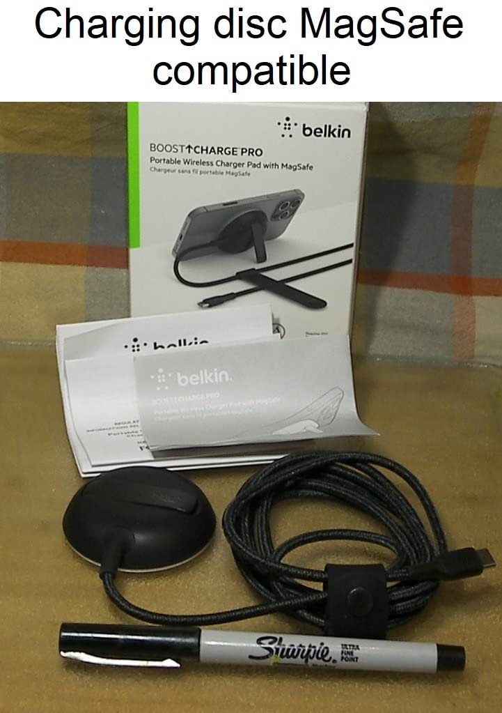 Belkin Magnetic Wireless Charging Pad Qi2 15W w/Kickstand - MagSafe-Compatible Qi2-Certified Wireless Charger for iPhone 17, Samsung Galaxy S25, AirPods, & More w/Power Supply Included - Black customer photo 2