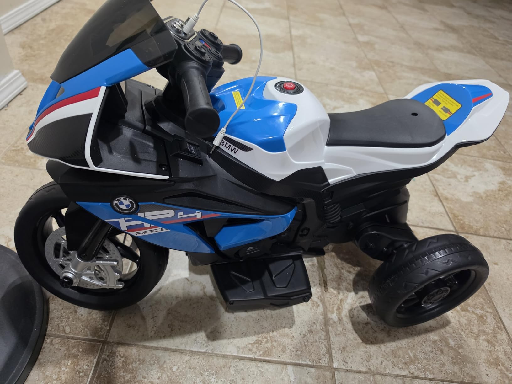 Licensed BMW Kids Motorcycle - 12V Electric Ride on Toy for Kids Ages 3-5 Years, 3-Wheel Motorcycle with Reverse (Blue) customer photo 2