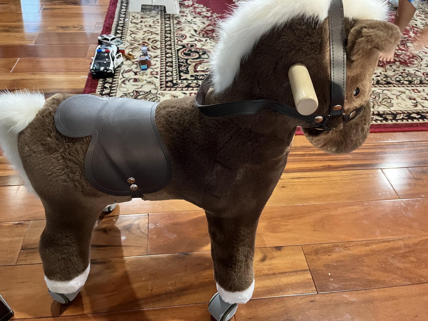 labebe Ride on Horse for Toddler, Ride On Pony Riding Horse Mechanical Walking Action Plush Animal Stuffed Rocker Toys, Rocking Horse for Christmas/Birthday Gift for Child 24M+ customer photo 1