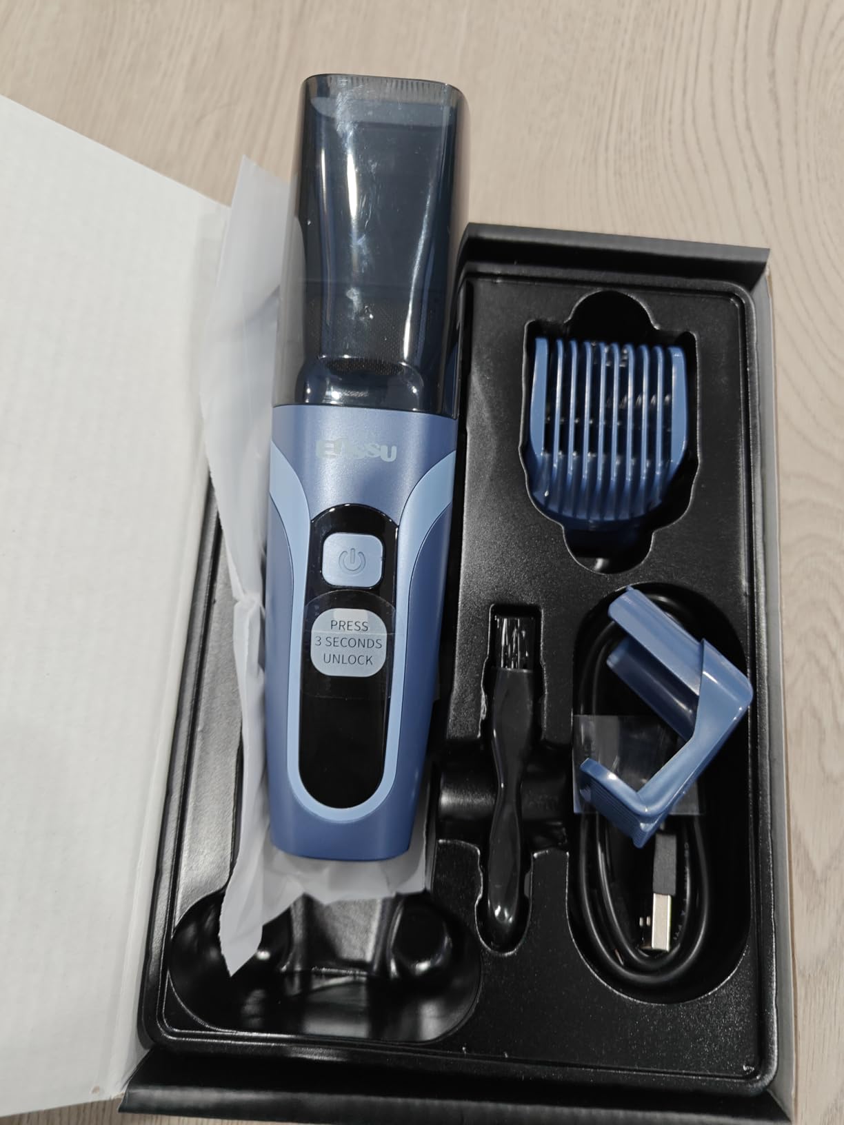 ENSSU Beard Trimmer for Men Vaccum, Rechargeable Electric Men Beard Trimmers with 2 Combs, 1-20mm Adjustable Length Dial, Waterproof Cordless Mustache Trimmer for Face, Stubble customer photo 1
