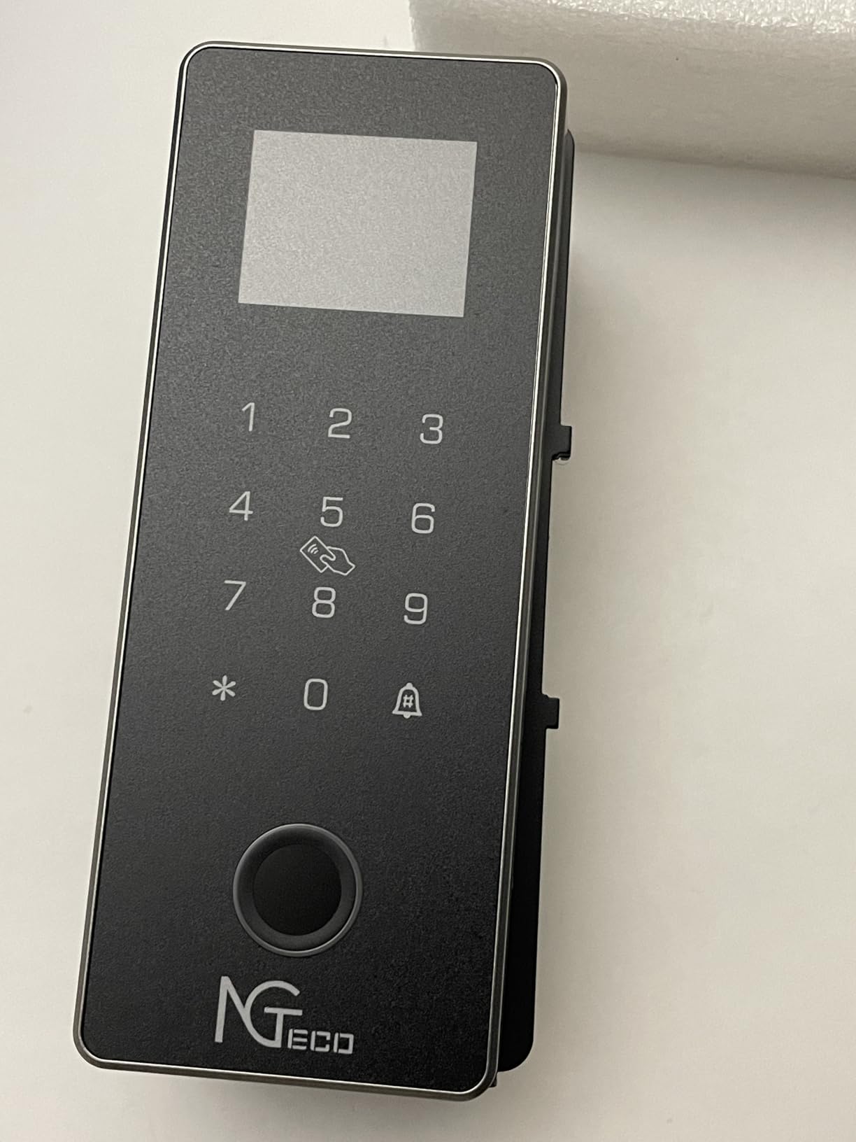 NGTeco Smart Glass Door Locks, 5 Unlock Ways Keyless Entry Gate Locks, Remote Control, Fingerprint, IC Card, Password, No Drill Door Locks for Home, Green House, Cabinet, Office customer photo 1