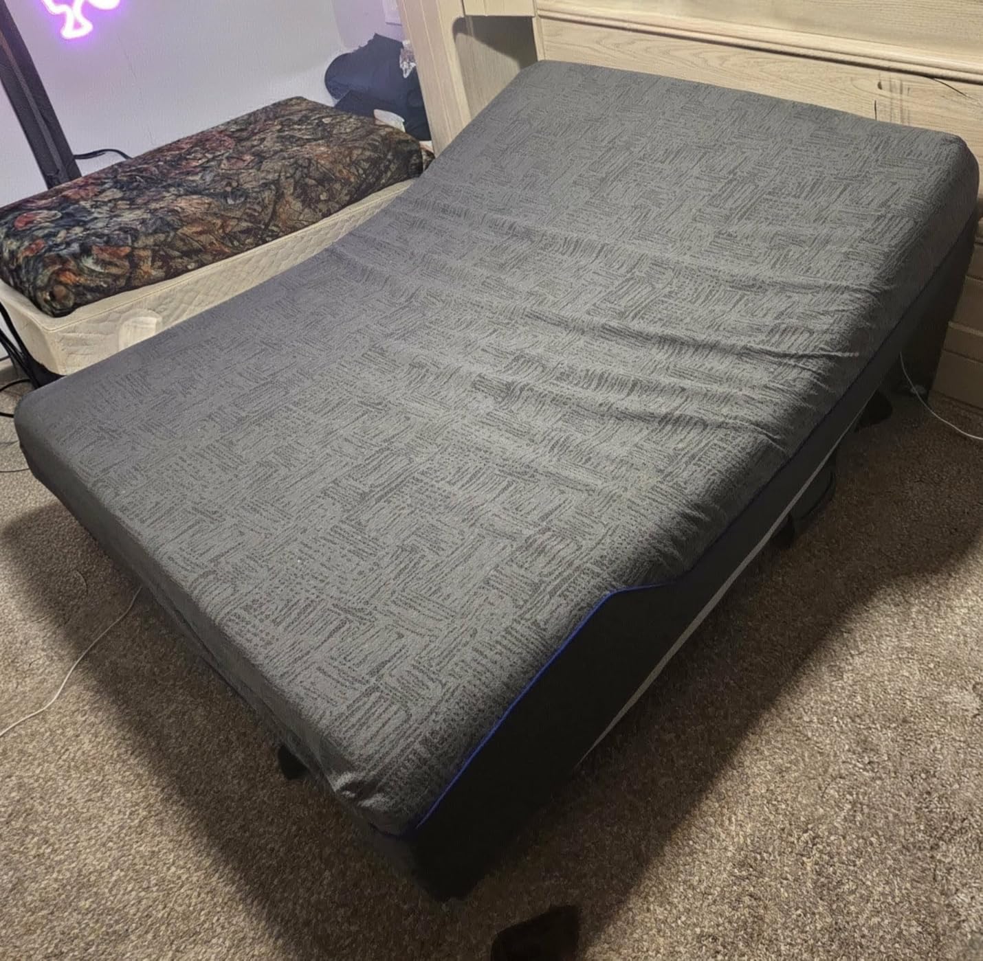 Amada Queen Adjustable Bed Frame and 14 Inch Cooling Gel Memory Foam Mattress Set, Massage, Head & Foot Incline, Wireless Remote, USB Ports, LED Night Light, Medium Firm Support customer photo 1