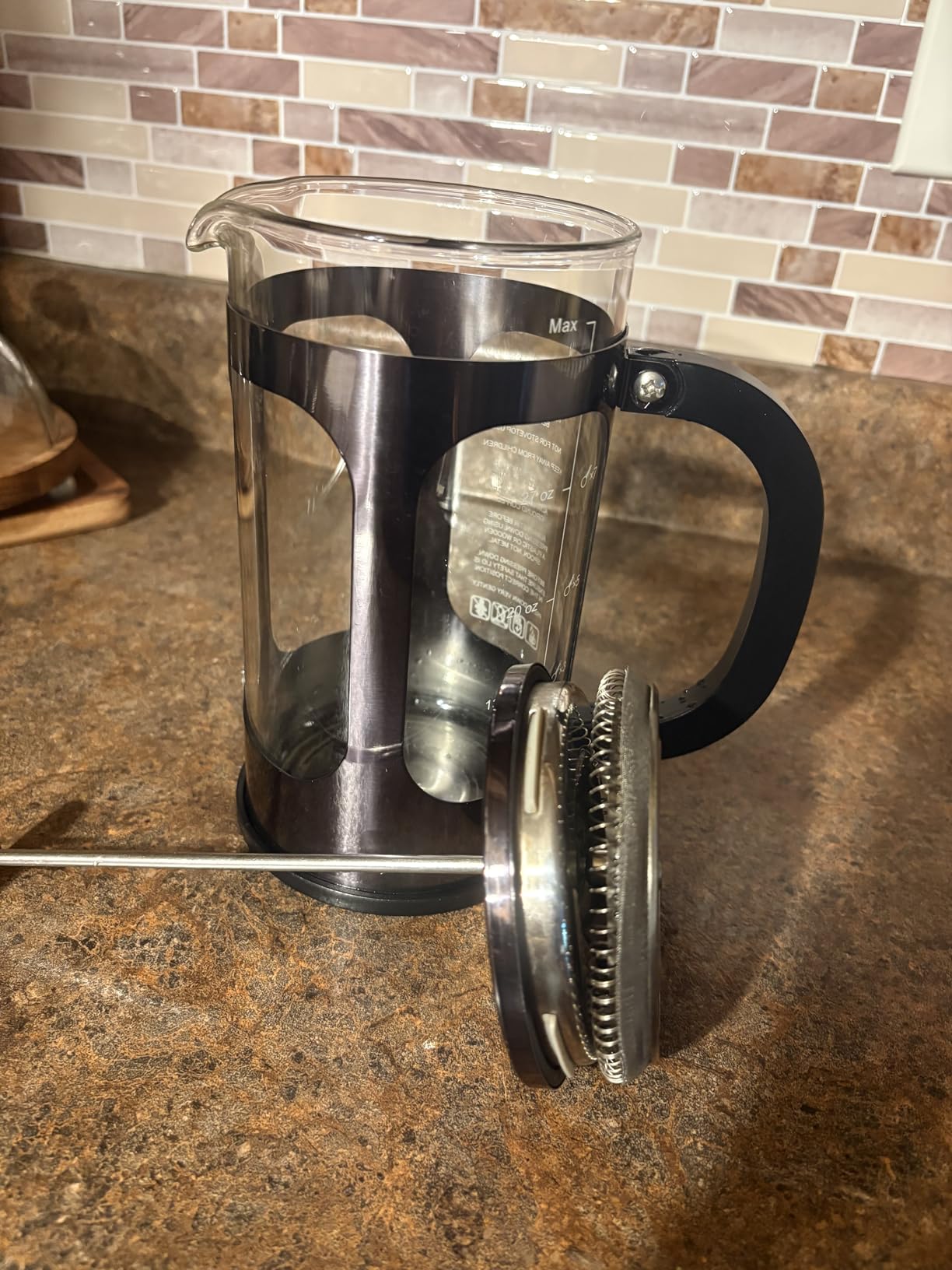 Veken French Press Coffee Maker 34oz, No Plastic Touching Cafe, Thickened Glass Stainless Steel Brewer, Cold Brew Cafetera Tea pot for Kitchen Travel Camping, Gifts, Decor, Bar Accessories, Dark Pewter customer photo 2