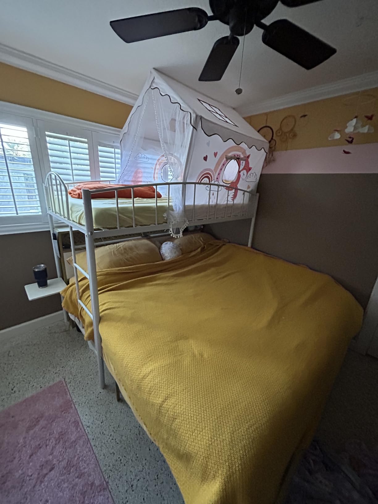 GarveeHome Loft Bed Twin Size, Heavy Duty Metal Loft Bed Frame with Arched Guardrail and Safety Ladder, Space-Saving, No Box Spring Needed, Modern White customer photo 2