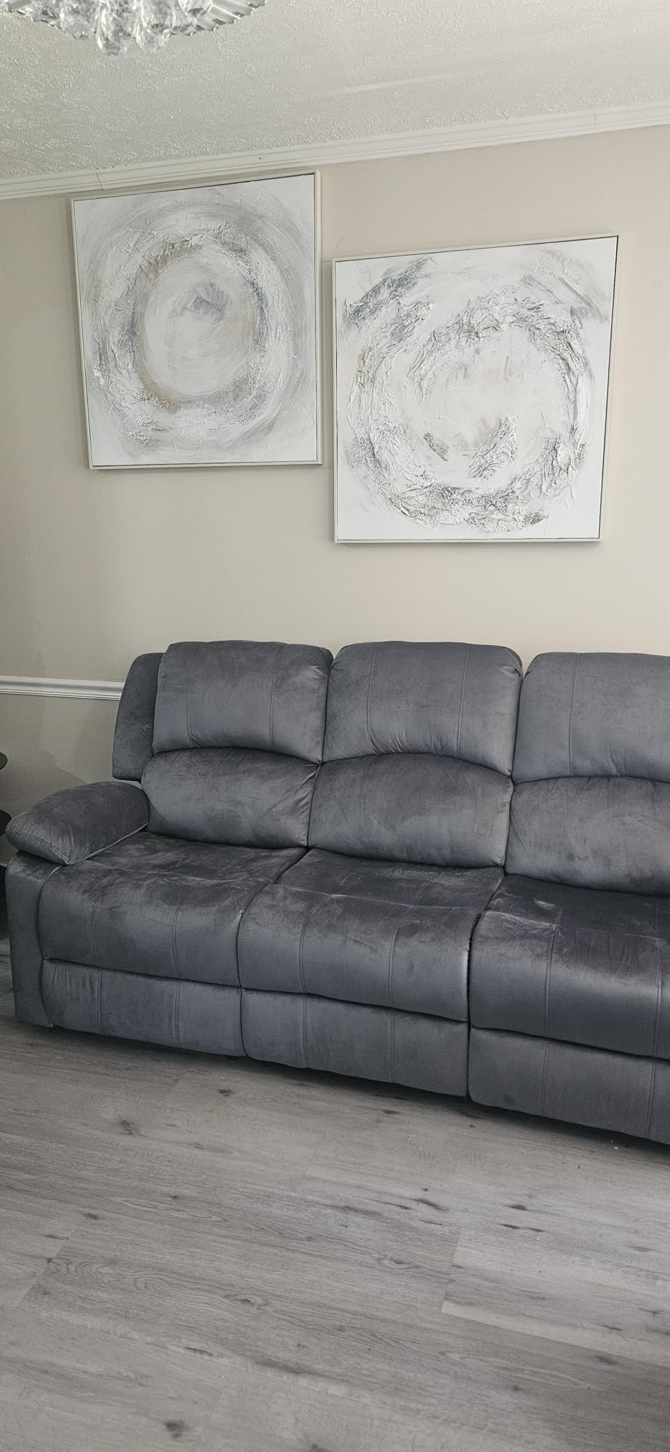 EBELLO Manual Recliner Sofa Set, Microfiber Reclining Couch Furniture Set for Living Room, Includes 1 Recliner Chair, 1 Loveseat Sofa and 1 3-Seater Reclining Couch, Brown customer photo 1