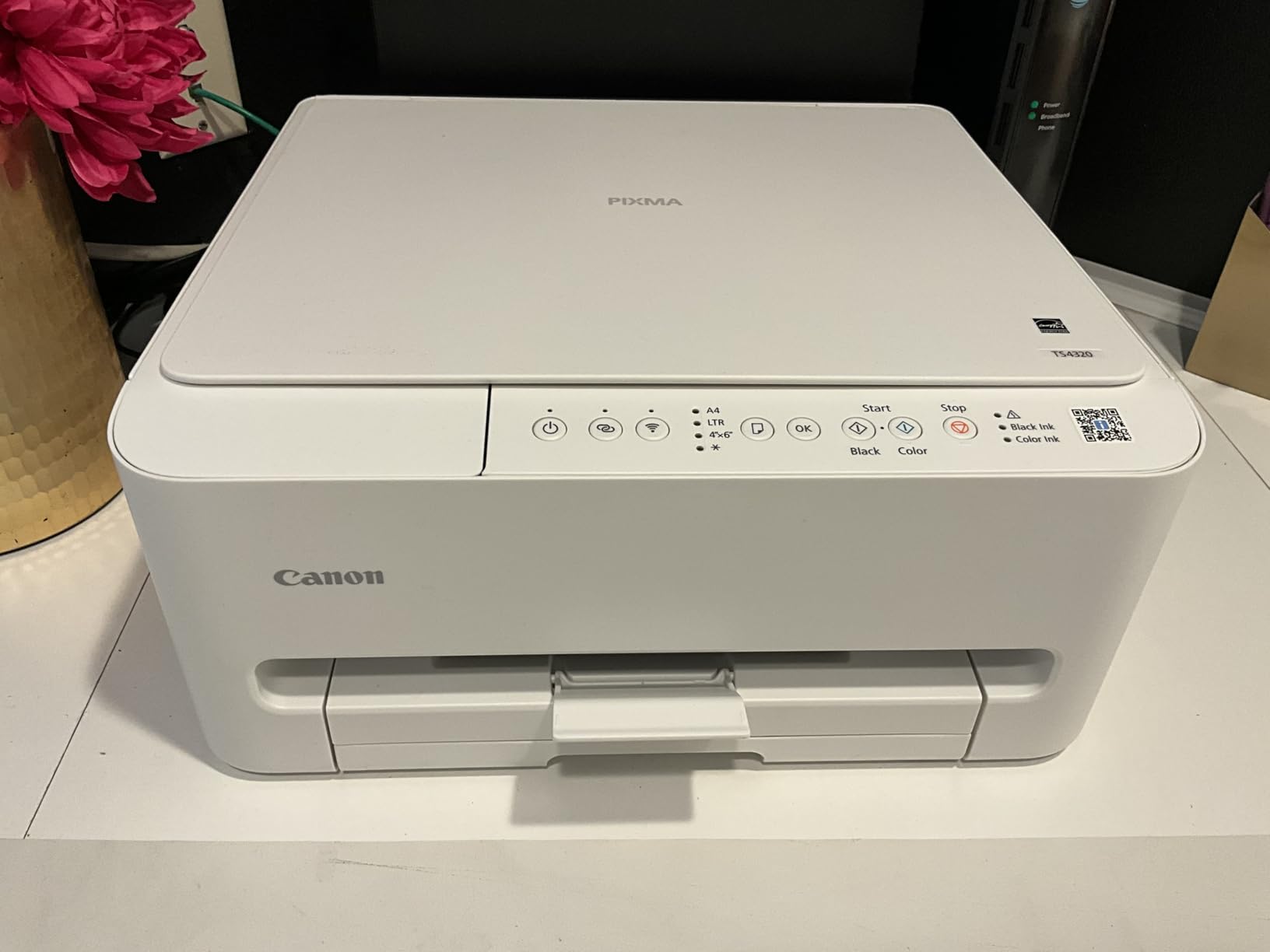 Canon PIXMA TS4320 Wireless Color Inkjet Printer for Duplex Printing, White - Home Printer with Copier/Scanner, Compact Design customer photo 1