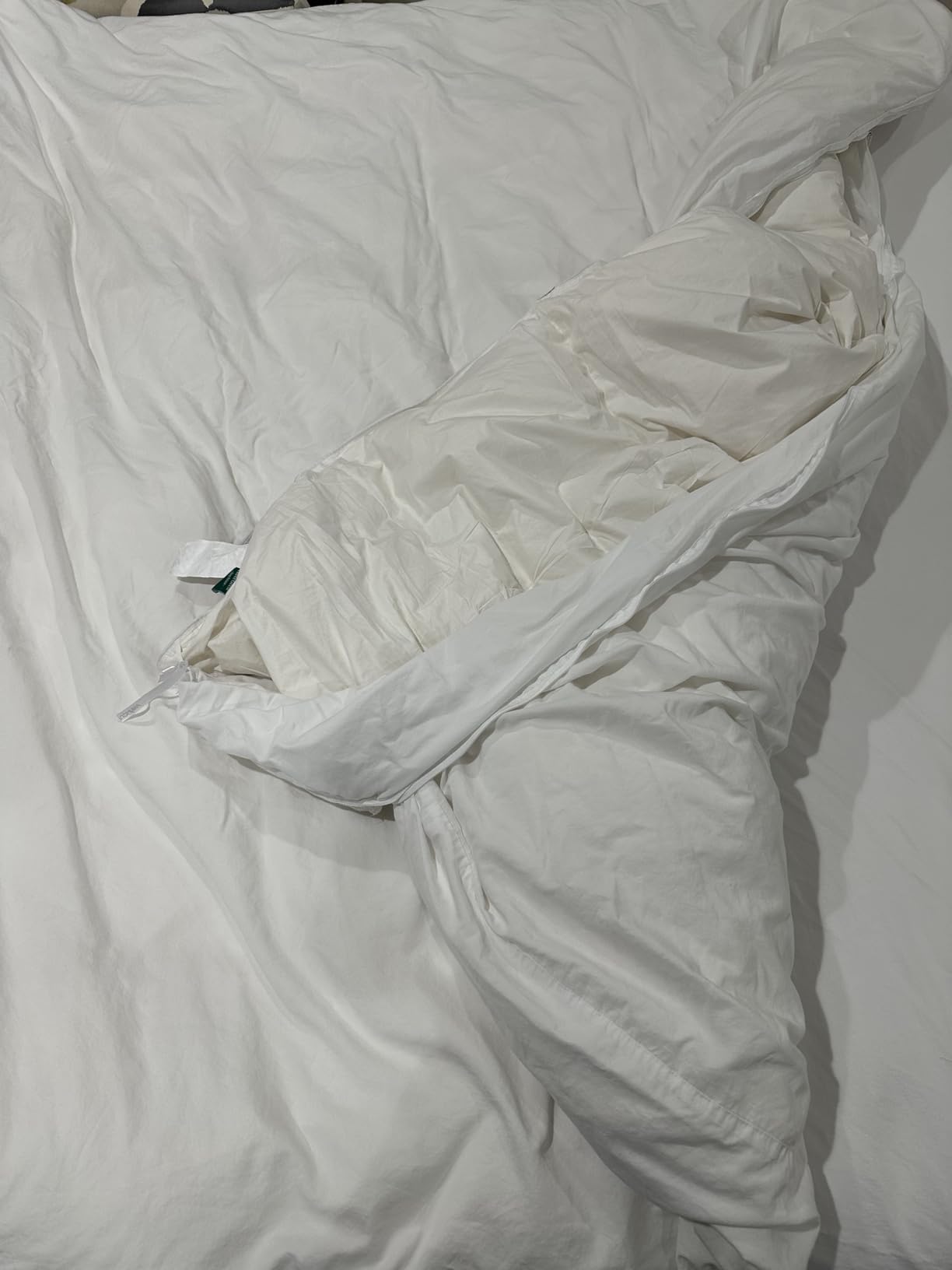 Three Geese Queen Size Pinch Pleat Duck Feather Down Fiber Comforter - All-Season Down Duvet Insert Fluffy Baffle Box Design with 8 Corner Loops for Warmth and Softness customer photo 1