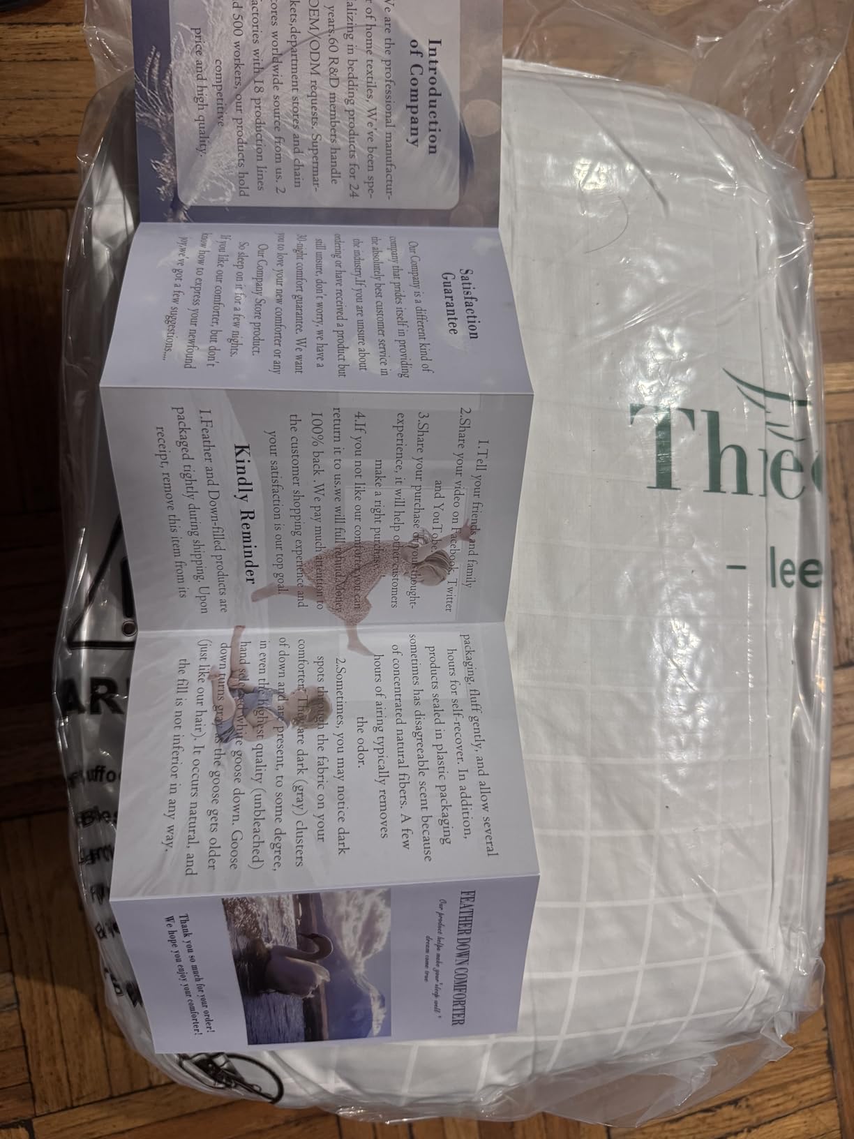 Three Geese Queen Size Pinch Pleat Duck Feather Down Fiber Comforter - All-Season Down Duvet Insert Fluffy Baffle Box Design with 8 Corner Loops for Warmth and Softness customer photo 2