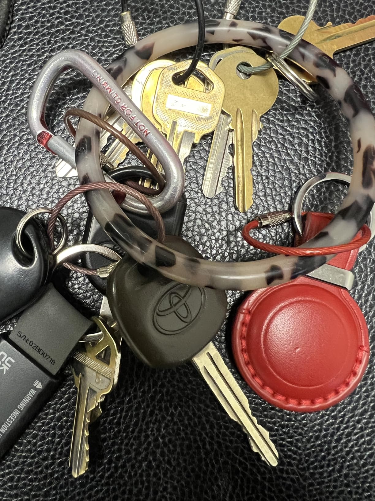 Genuine Leather for AirTag Keychain Holder - Air Tagholder Case Cover for Air Tag Key Chain Ring Fob Accessories customer photo 1