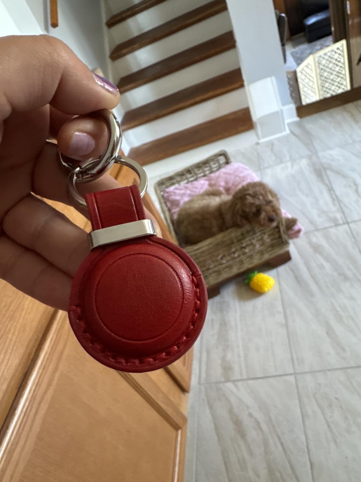 Genuine Leather for AirTag Keychain Holder - Air Tagholder Case Cover for Air Tag Key Chain Ring Fob Accessories customer photo 2