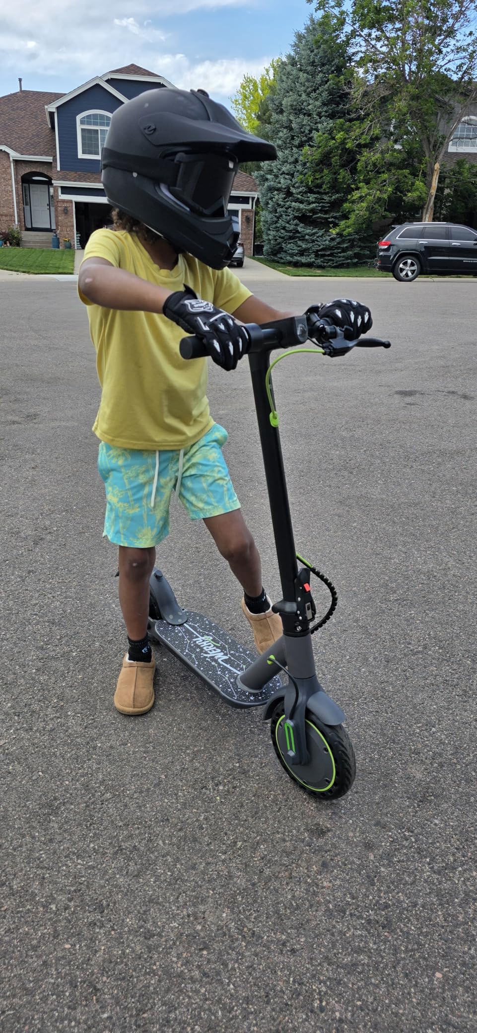WERHY Foldable Kids Electric Scooter, 350W Motor, Max 12/16Miles Long Range, 19 MPH Max Speed, 8.5