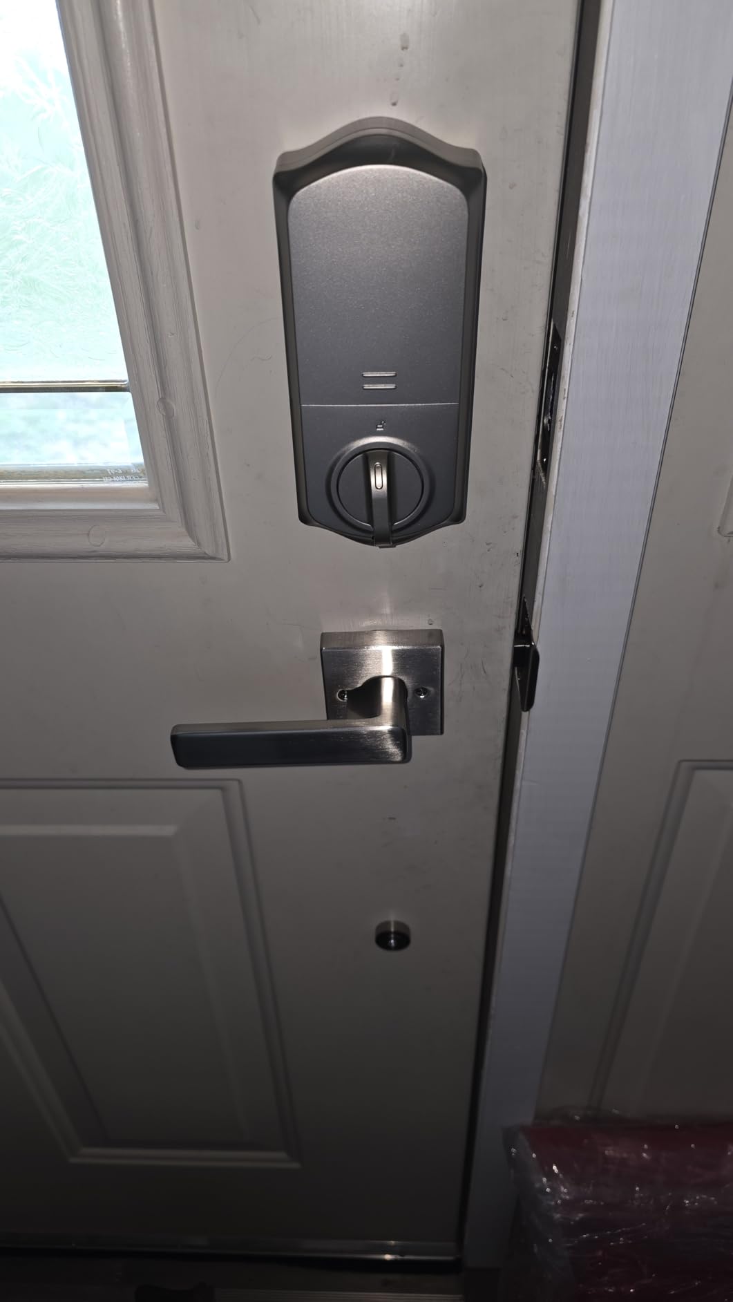 Veise VE027-K Built-in WiFi Smart Lock with 2 Knob, Fingerprint Keyless Entry Door Lock Handle Set for Front Door, App Remote Control, Electronic Digital Keypad Deadbolt, IP65 Waterproof, Matte Black customer photo 2