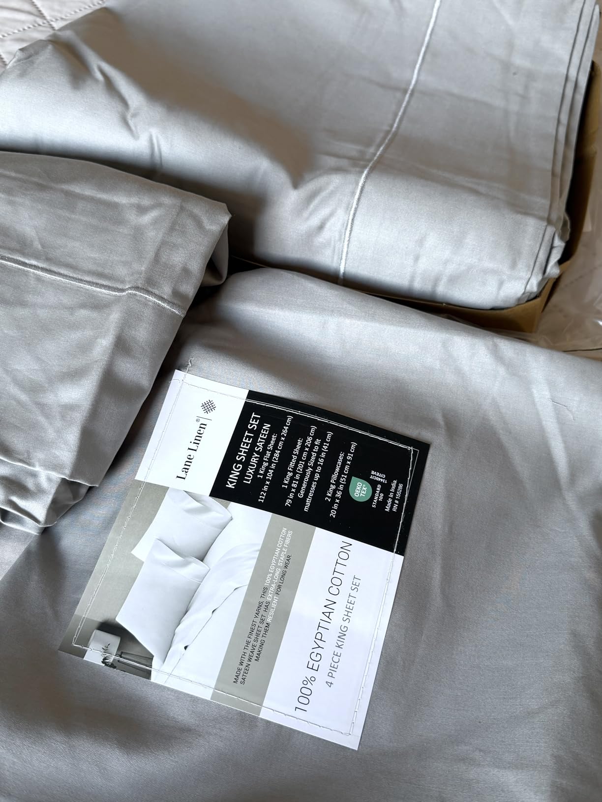 100% Egyptian Cotton Sheets Queen Size - Naturally Cooling & Breathable 4 Piece Silky Sateen Weave Queen Sheet Set, Ultra-Soft & Durable Hotel Luxury Sheets with 15