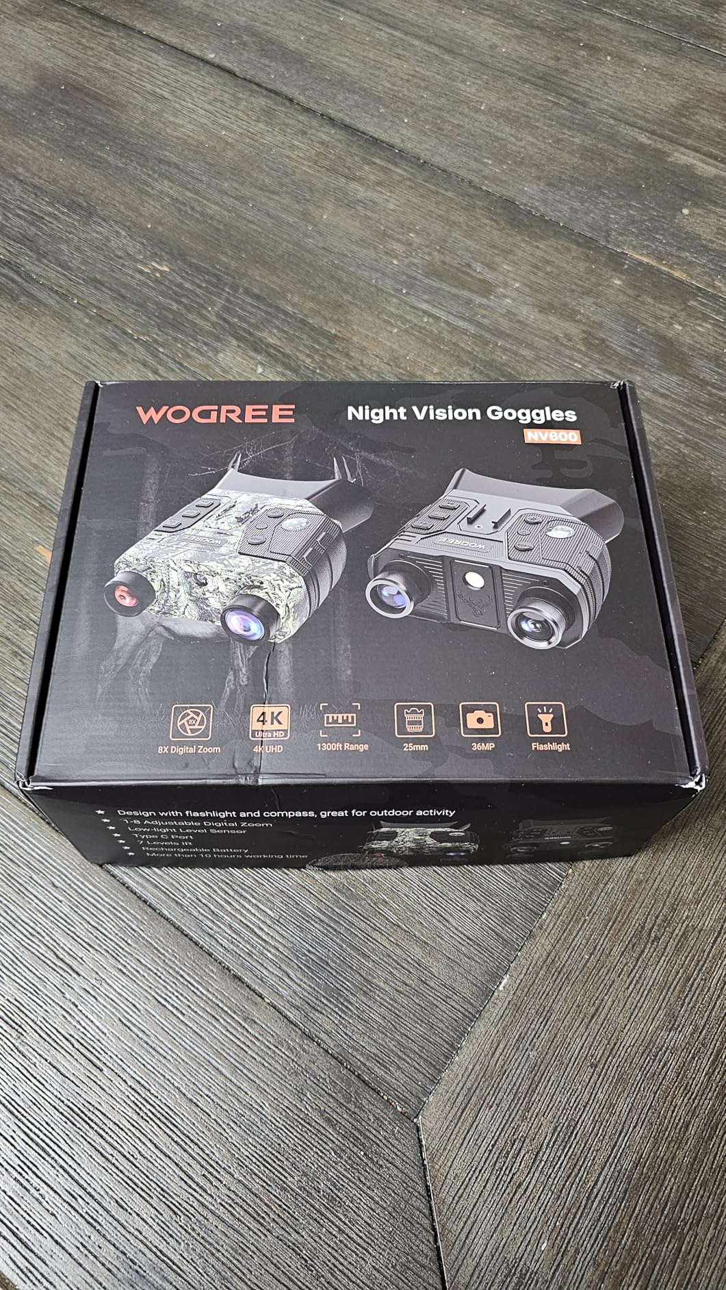 Night Vision Goggles, 4K Night Vision Binoculars for Adults, 36MP, 1300FT Range, 8X Digital Zoom, Flashlight & Compass, 5000mAh Battery, Infrared Vision, 32GB Card, for Camping & Security customer photo 1