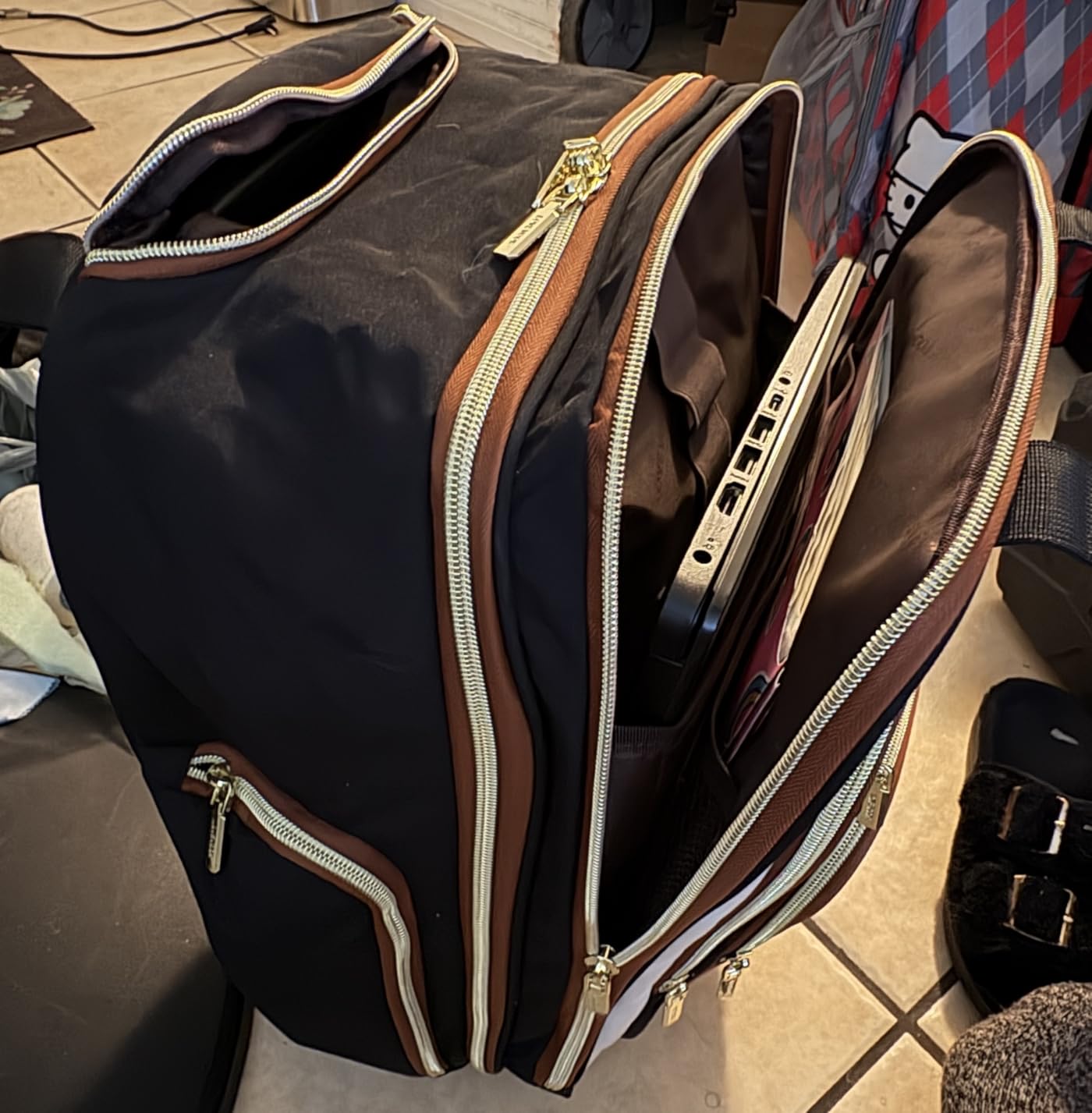 LOVEVOOK Underseat Carry On Luggage with Wheels, Stylish Under Seat Luggage with Giant Tumbler Holder Pocket, Soft Sided Small Suitcase for Travel, Work customer photo 2