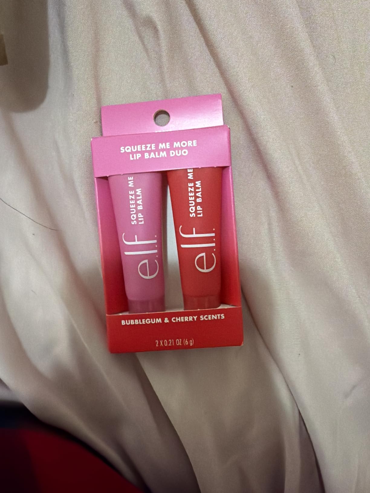 e.l.f. Squeeze Me More Lip Balm Duo, Moisturizing Balm For A Sheer Tint Of Color, Made With Hyaluronic Acid, Vegan & Cruelty-Free, Cherry & Bubblegum customer photo 1